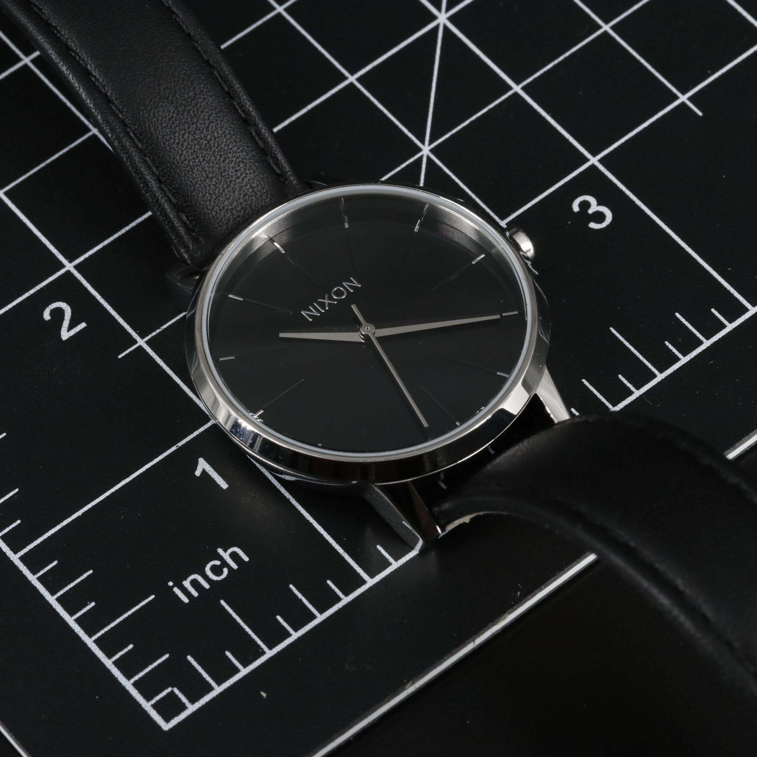 Nixon Kensington Black Leather Watch with Box