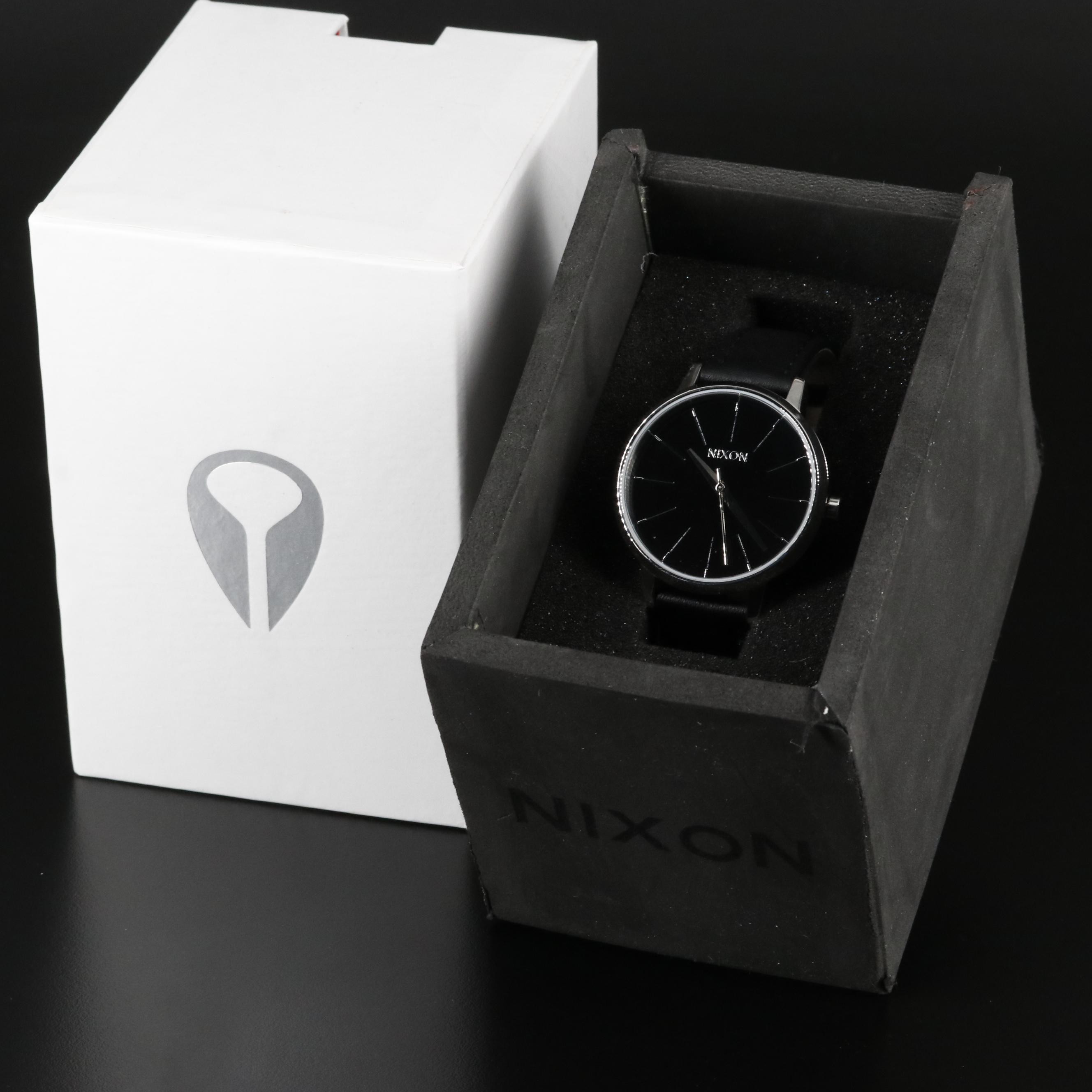 Nixon Kensington Black Leather Watch with Box