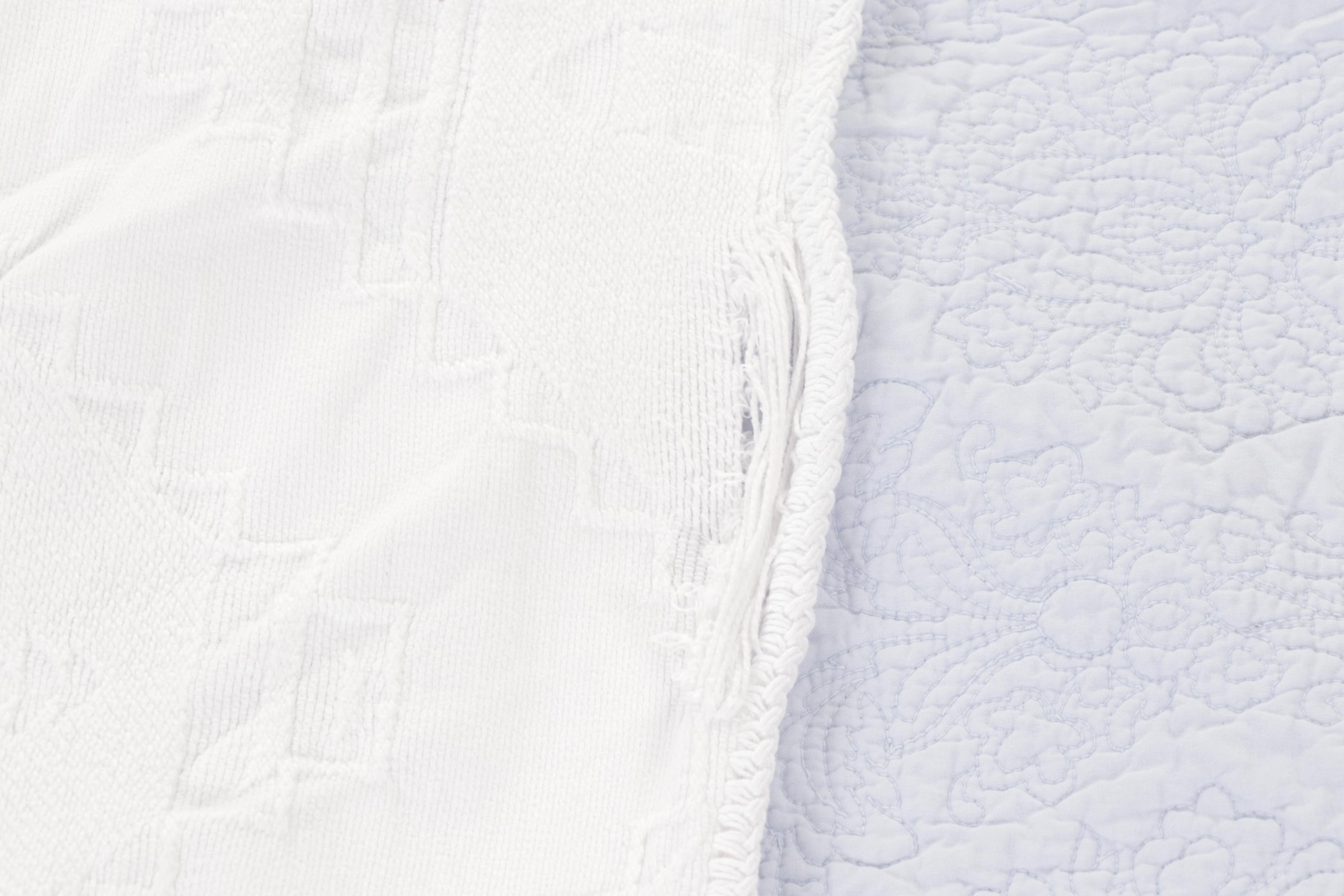 Martha Stewart Stitched Cotton and Other White Matelassé Coverlets