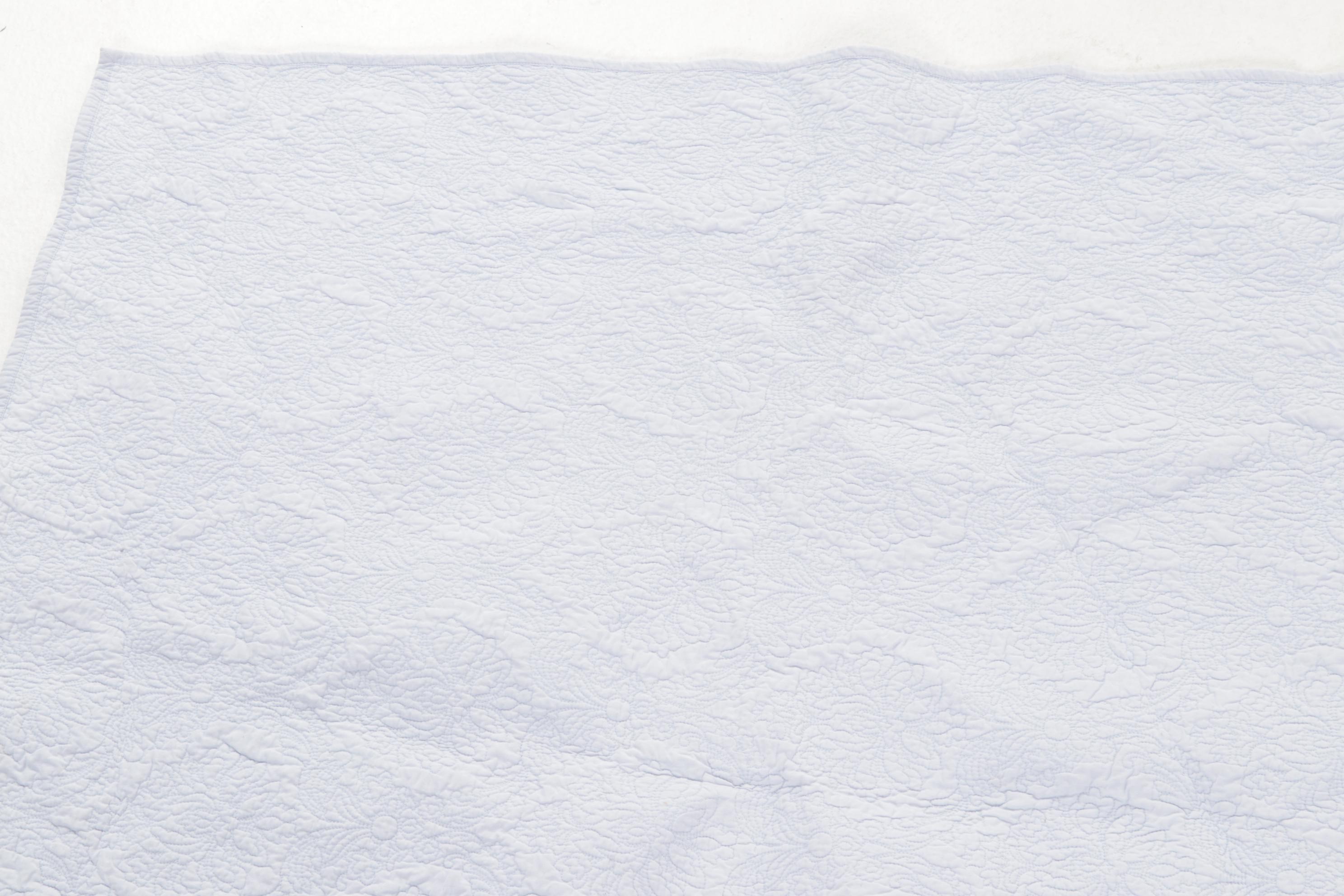 Martha Stewart Stitched Cotton and Other White Matelassé Coverlets