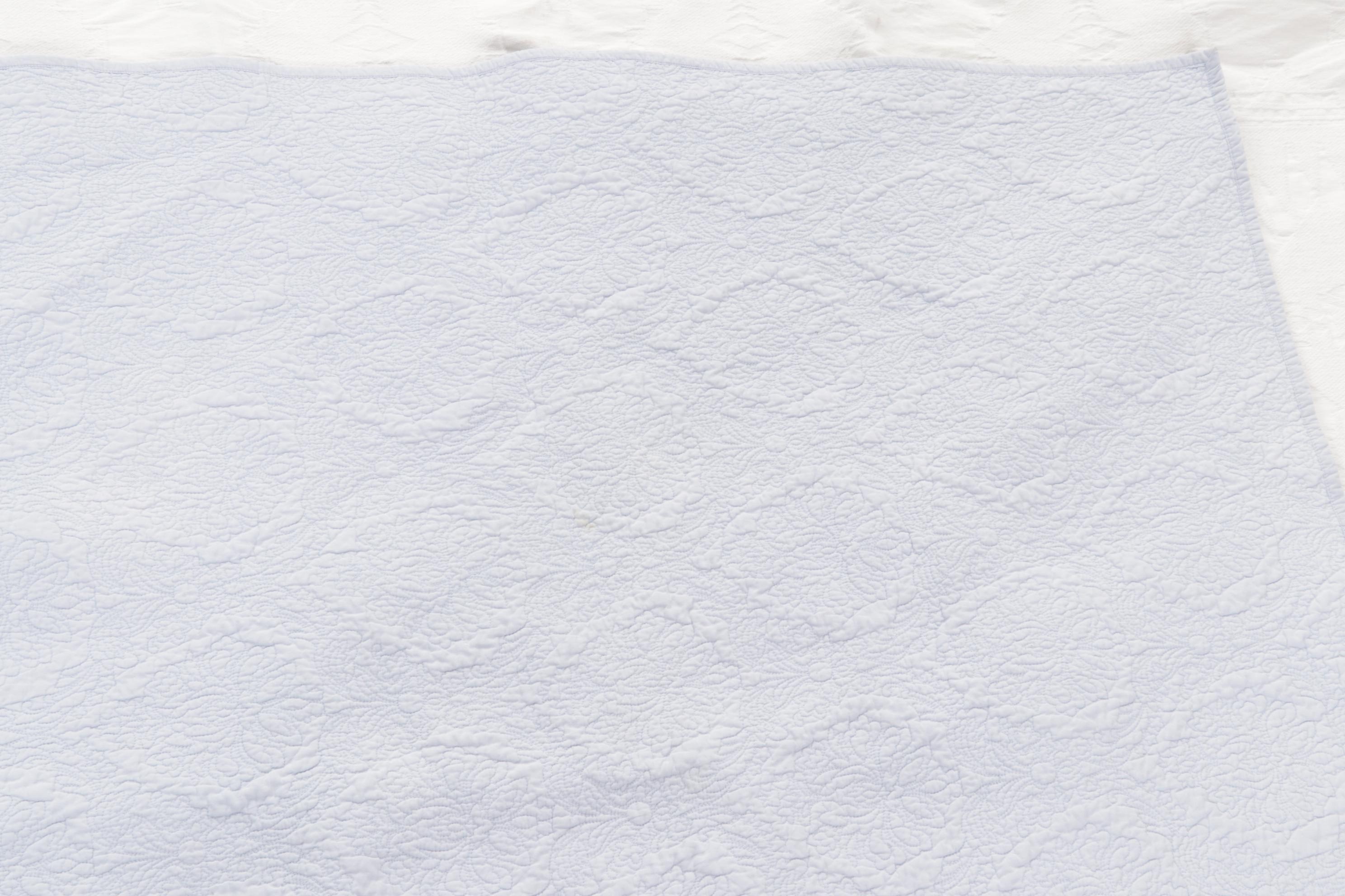 Martha Stewart Stitched Cotton and Other White Matelassé Coverlets