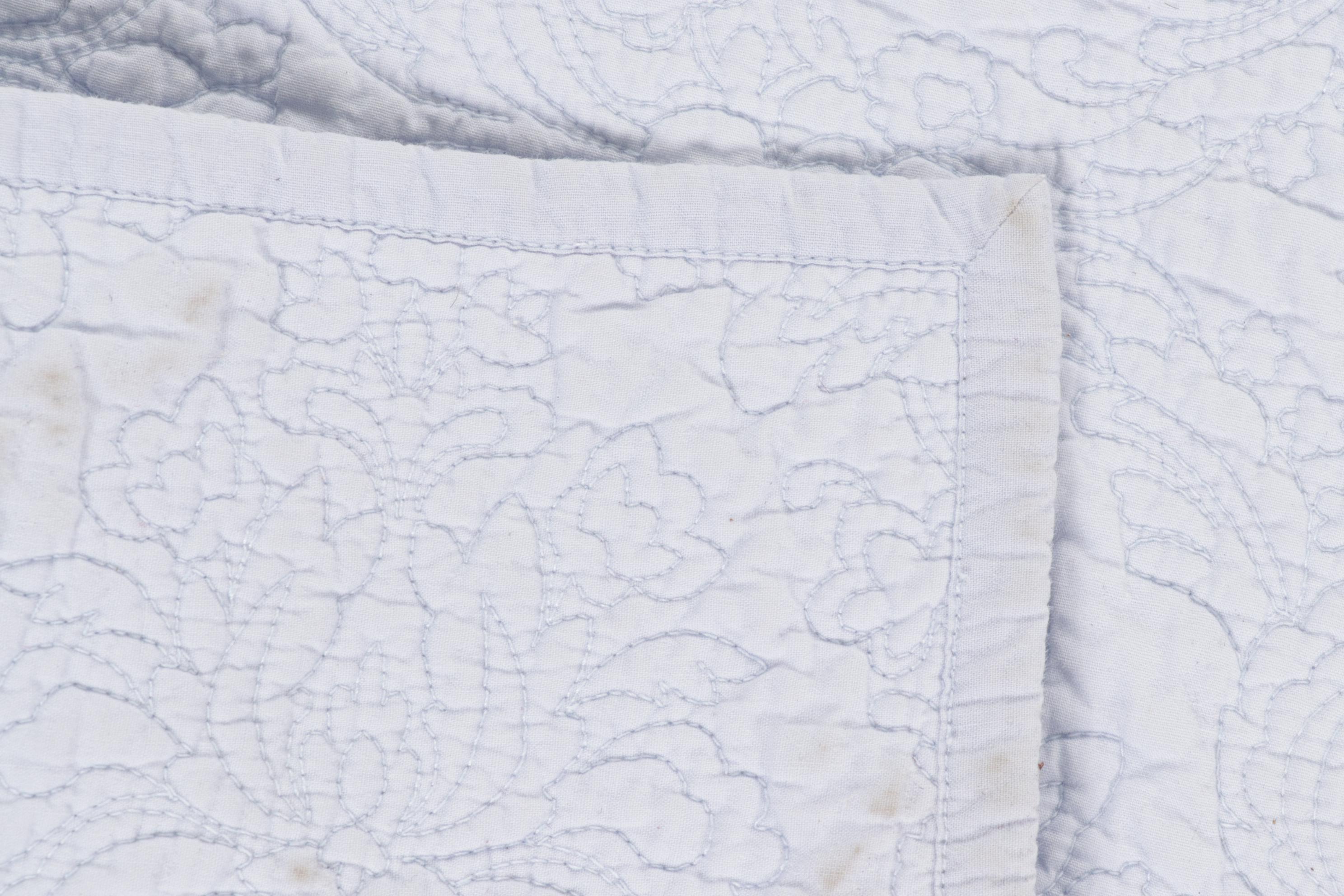 Martha Stewart Stitched Cotton and Other White Matelassé Coverlets