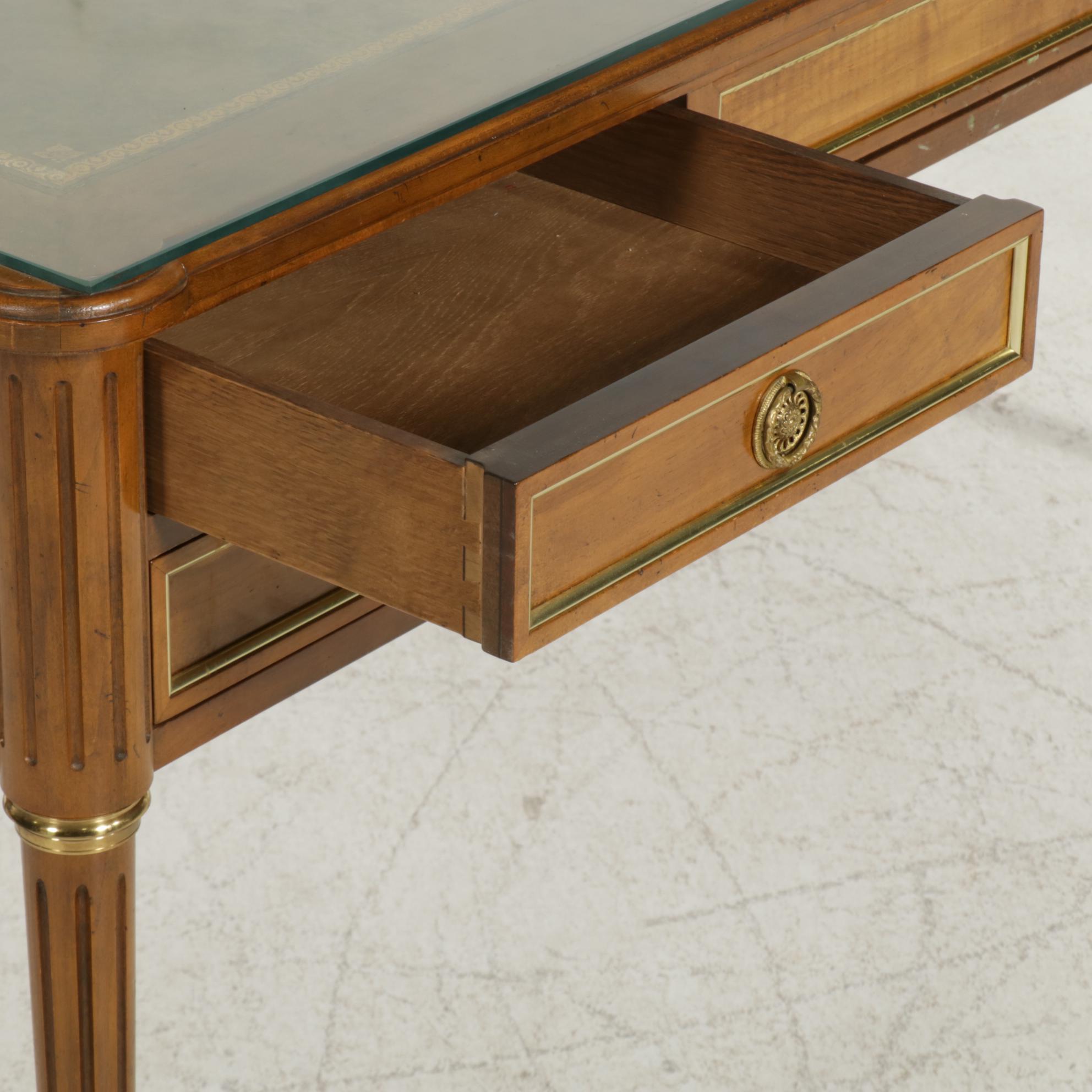 Baker Furniture "Collector's Edition" Louis XVI Style Desk Plus Caned Chair