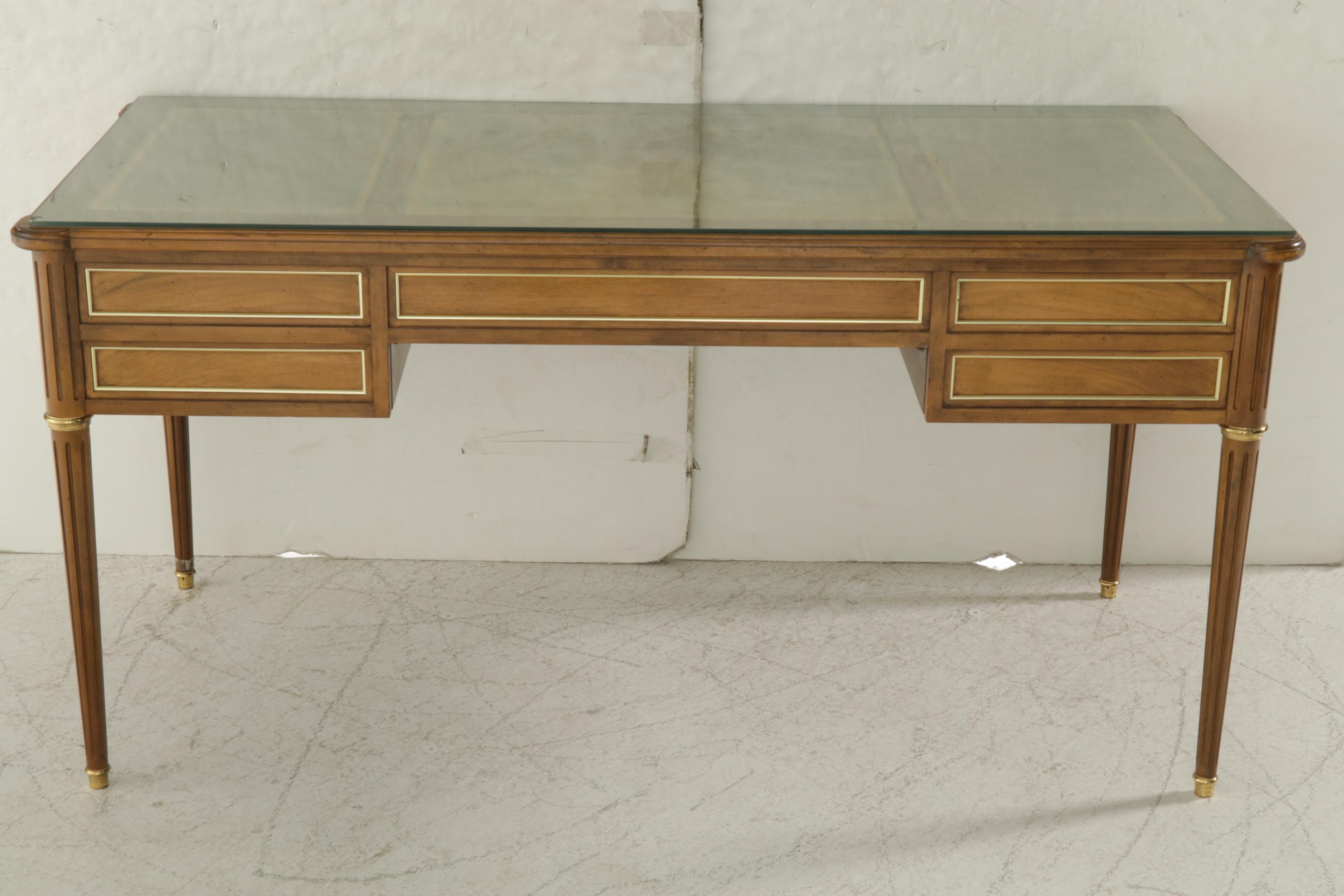 Baker Furniture "Collector's Edition" Louis XVI Style Desk Plus Caned Chair