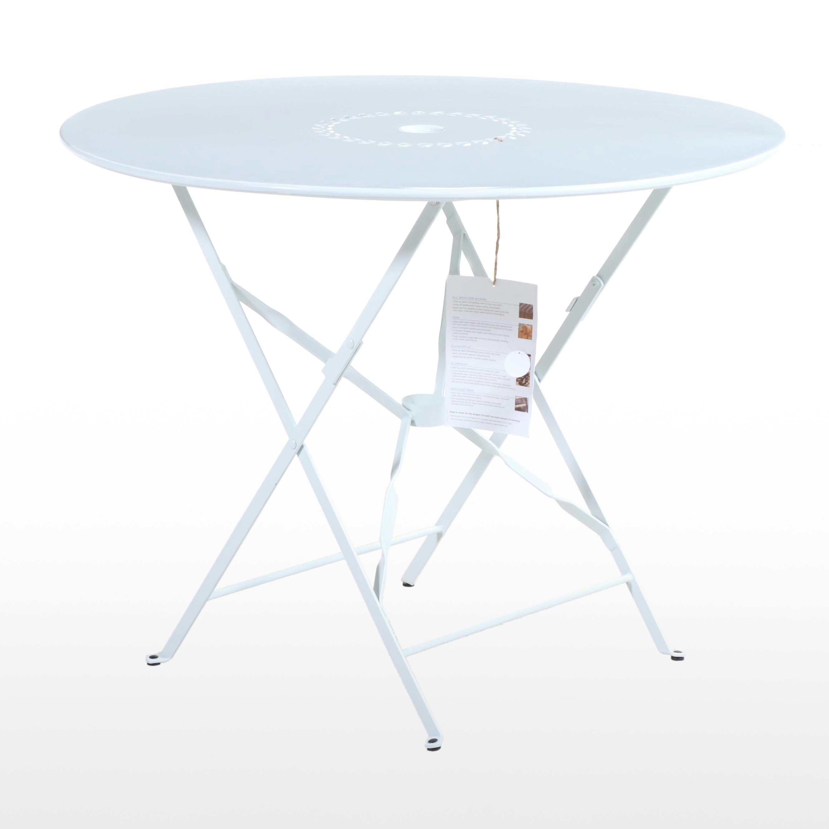 Ballard Designs White-Painted Metal Folding Outdoor Table