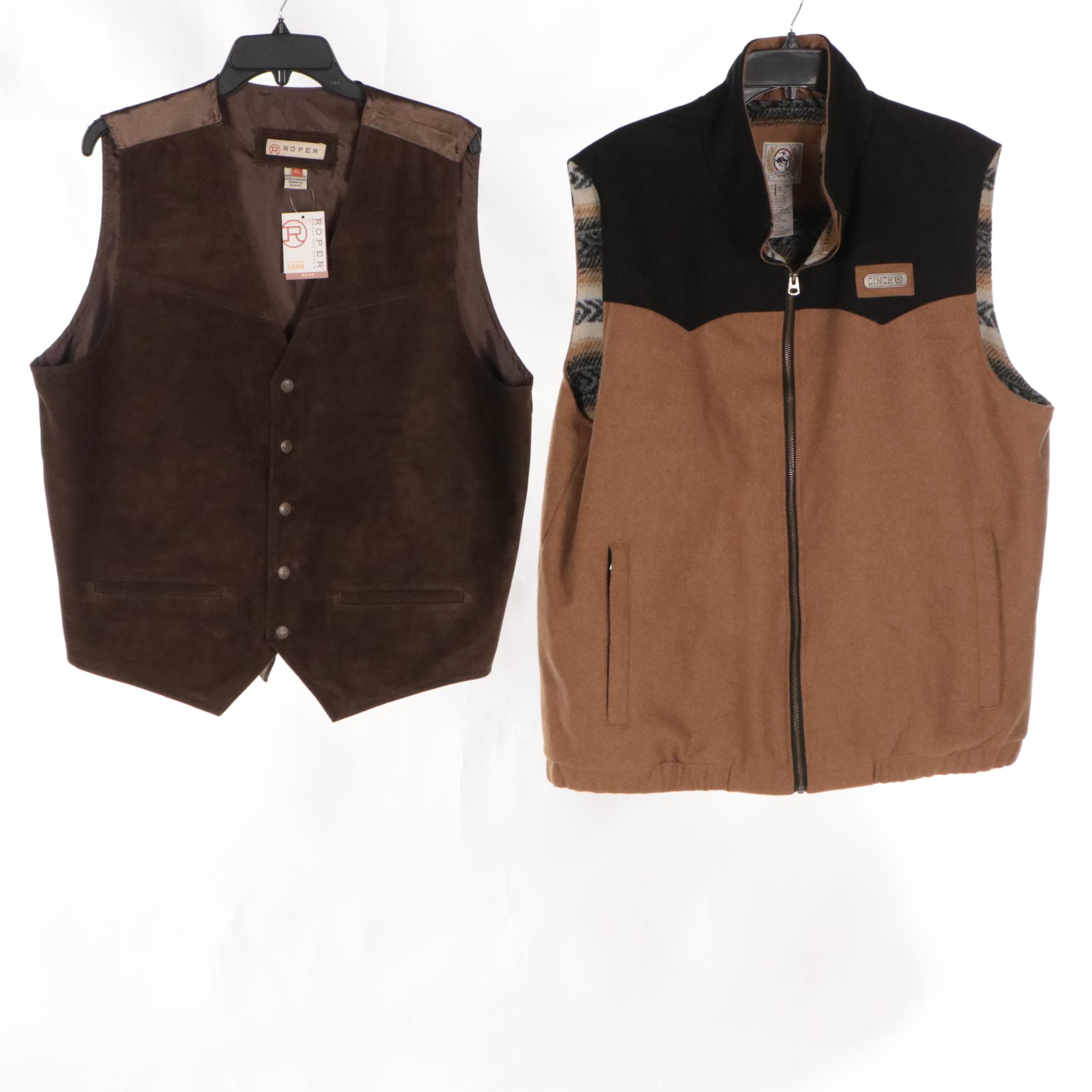 Men's Carhartt Jacket, Cinch Jeans Concealed Carry Vest, Roper Vest, and More