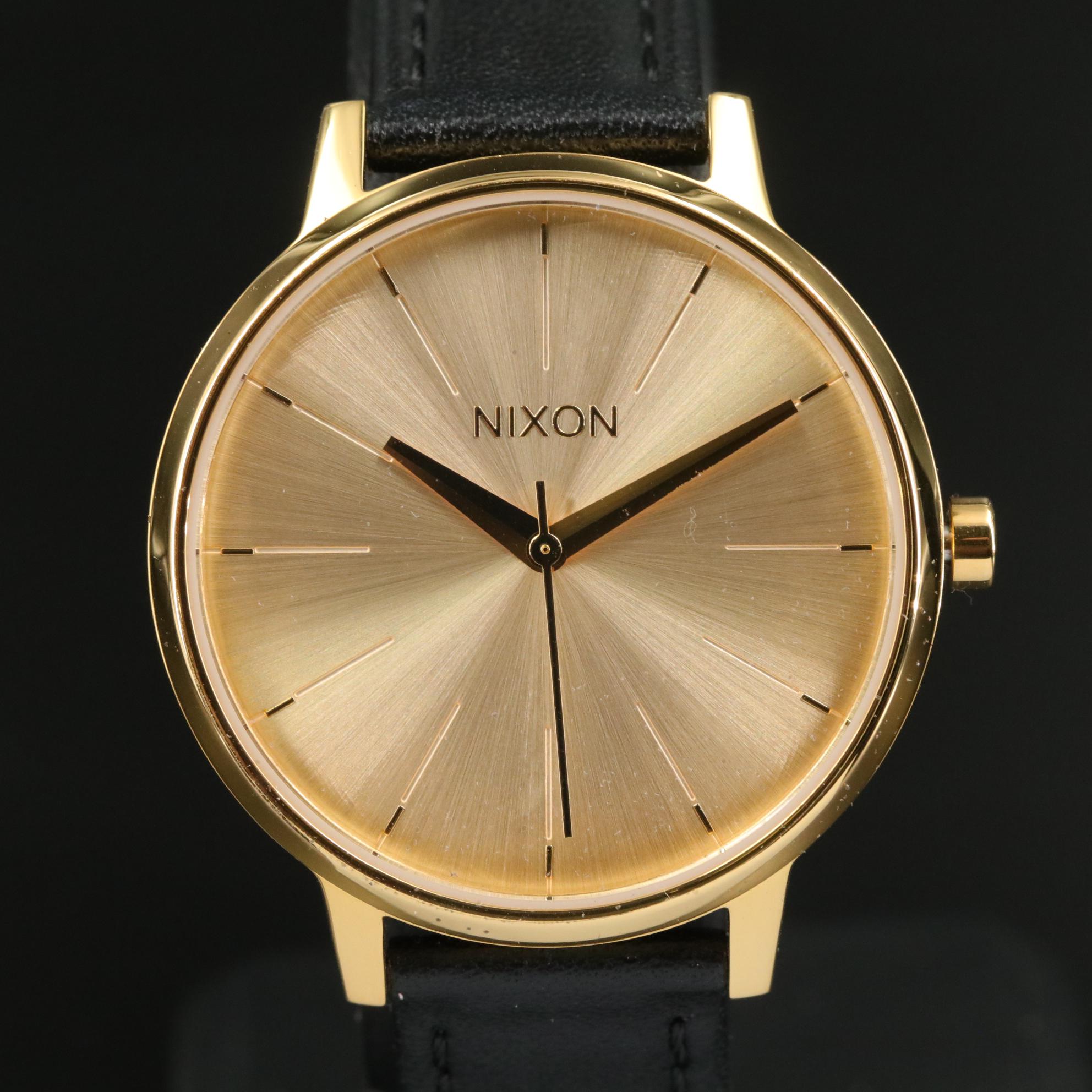 Nixon Kensington Black Leather Watch with Box