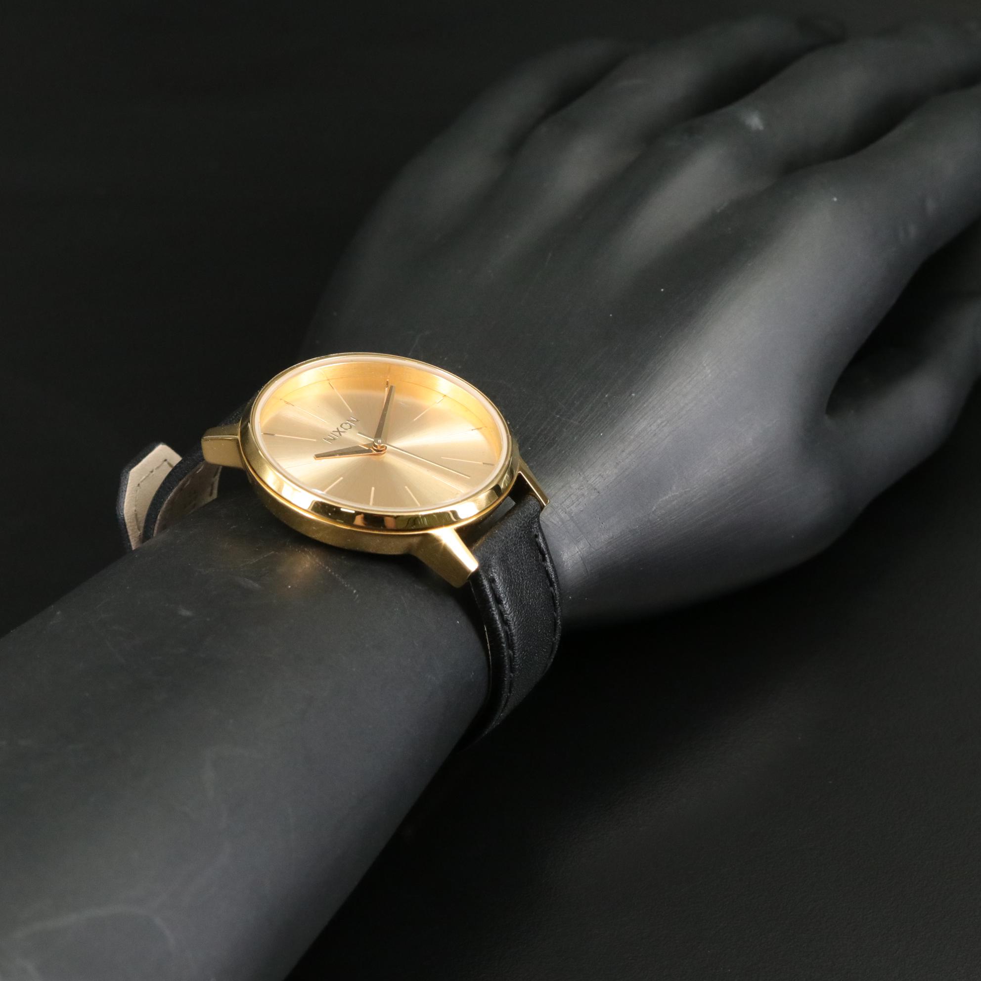 Nixon Kensington Black Leather Watch with Box