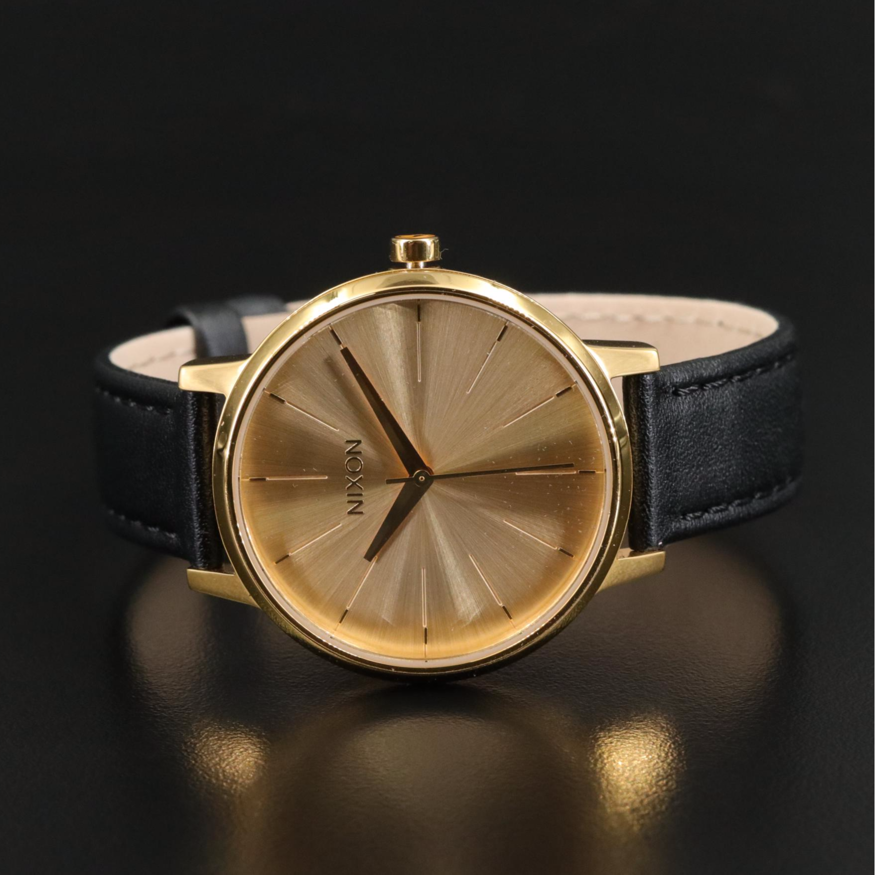 Nixon Kensington Black Leather Watch with Box