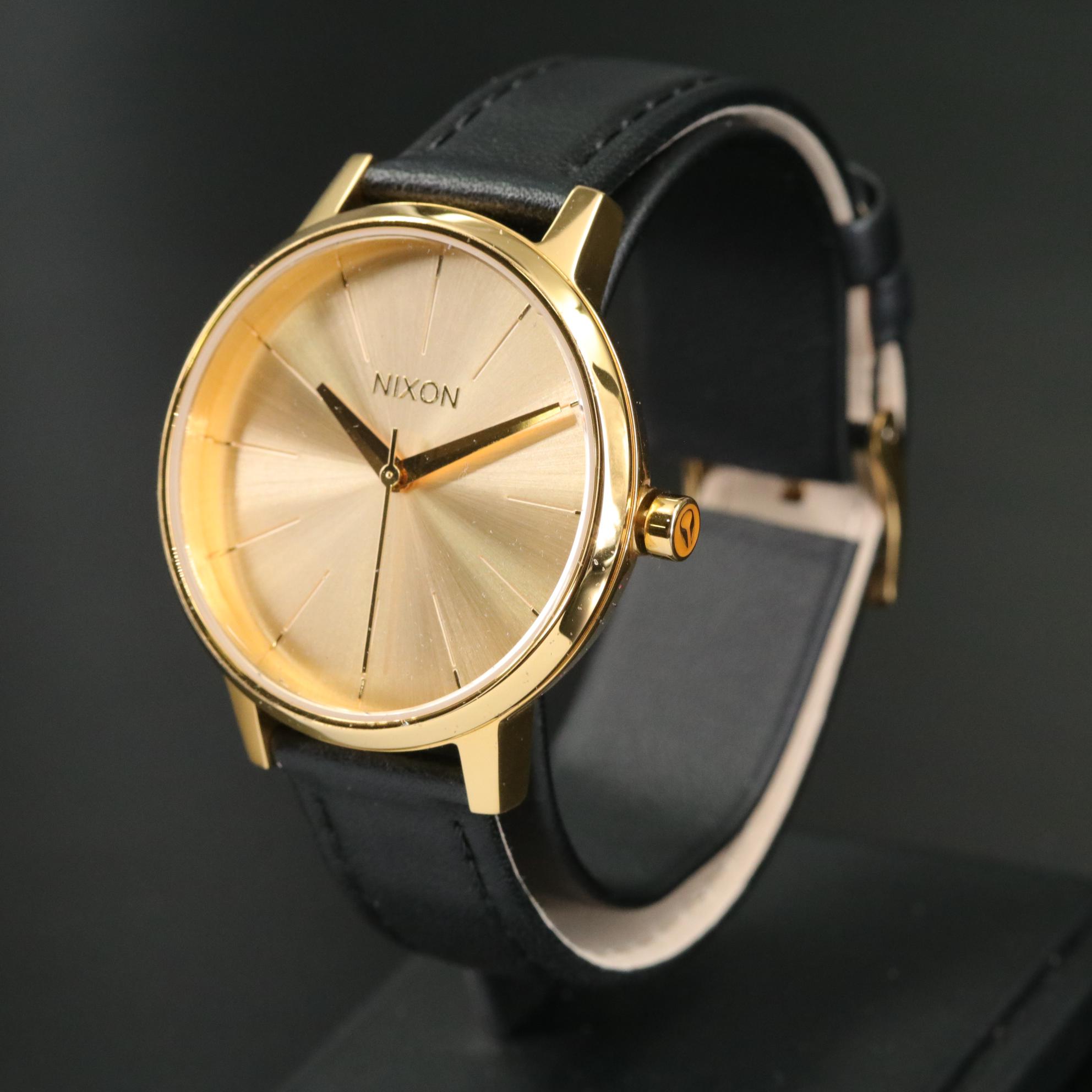 Nixon Kensington Black Leather Watch with Box