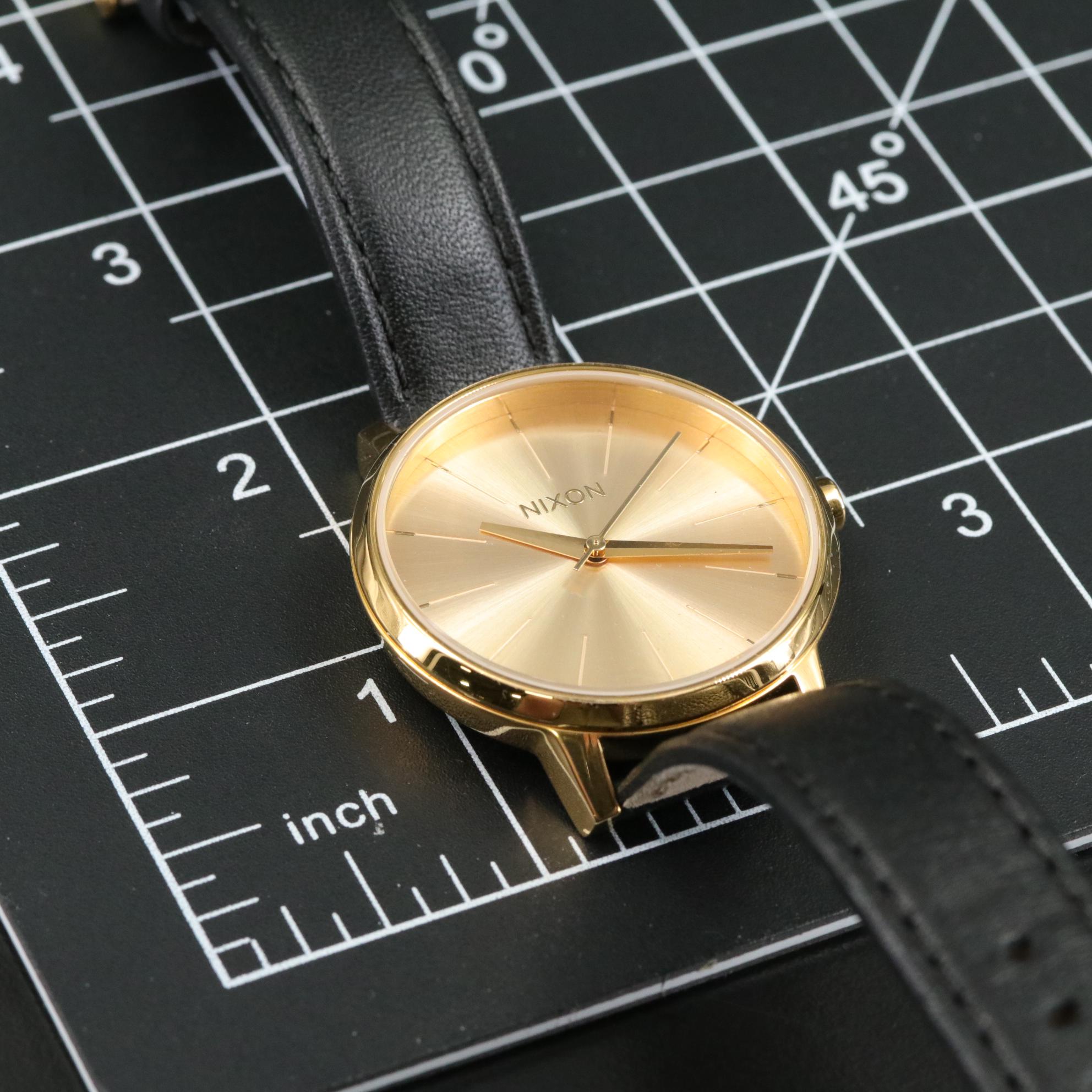 Nixon Kensington Black Leather Watch with Box