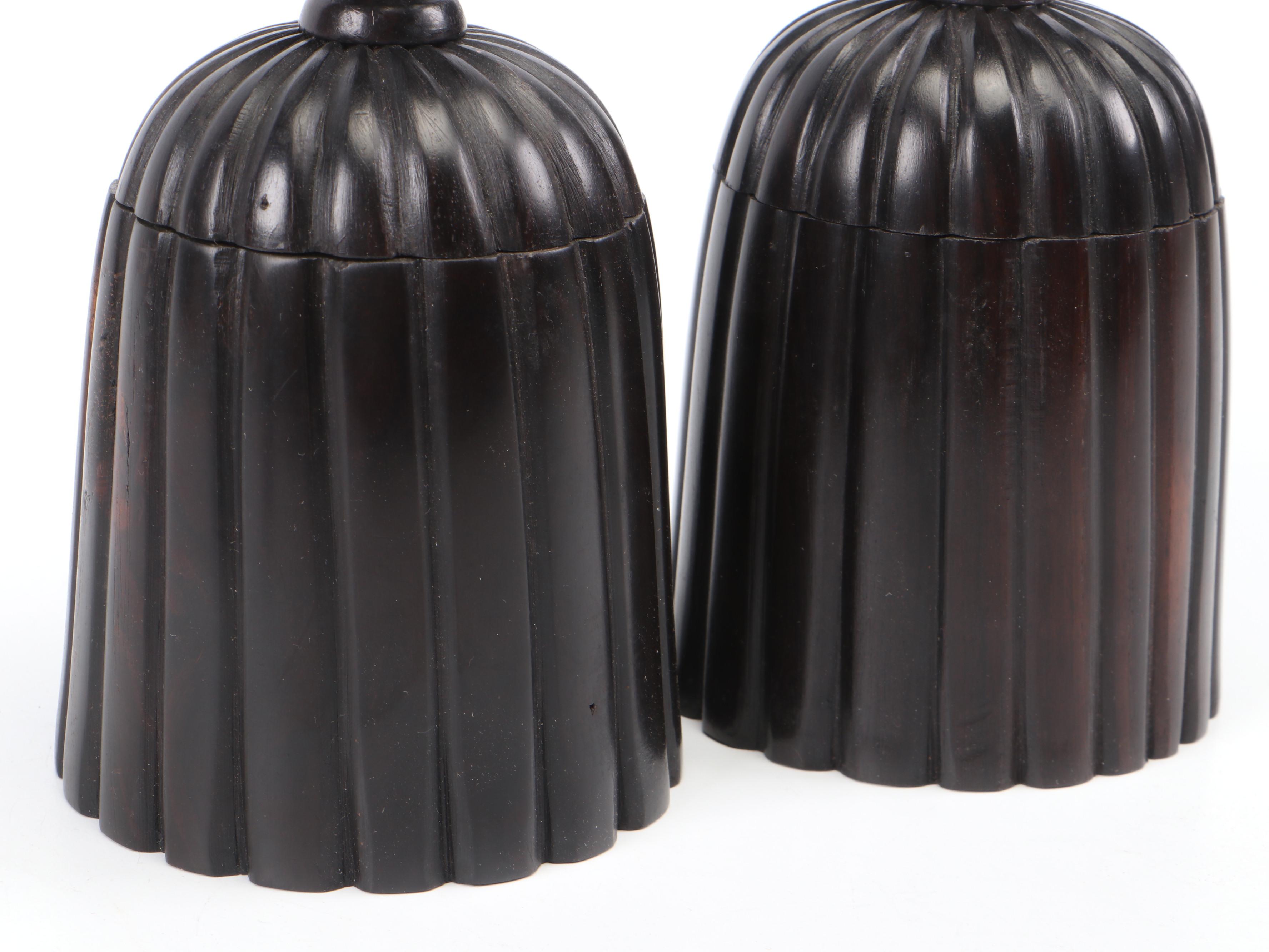 Mozambique Lathe Turned Carved Ebony Mpingo Wood Vessels