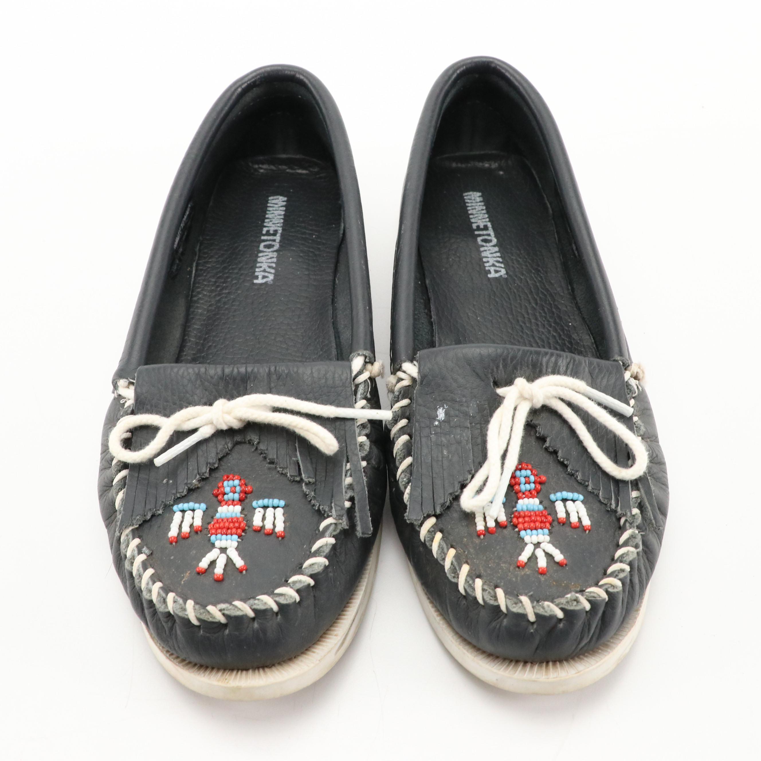 Tory Burch Hank Court Sneakers and Minnetonka Beaded Thunderbird Moccasins