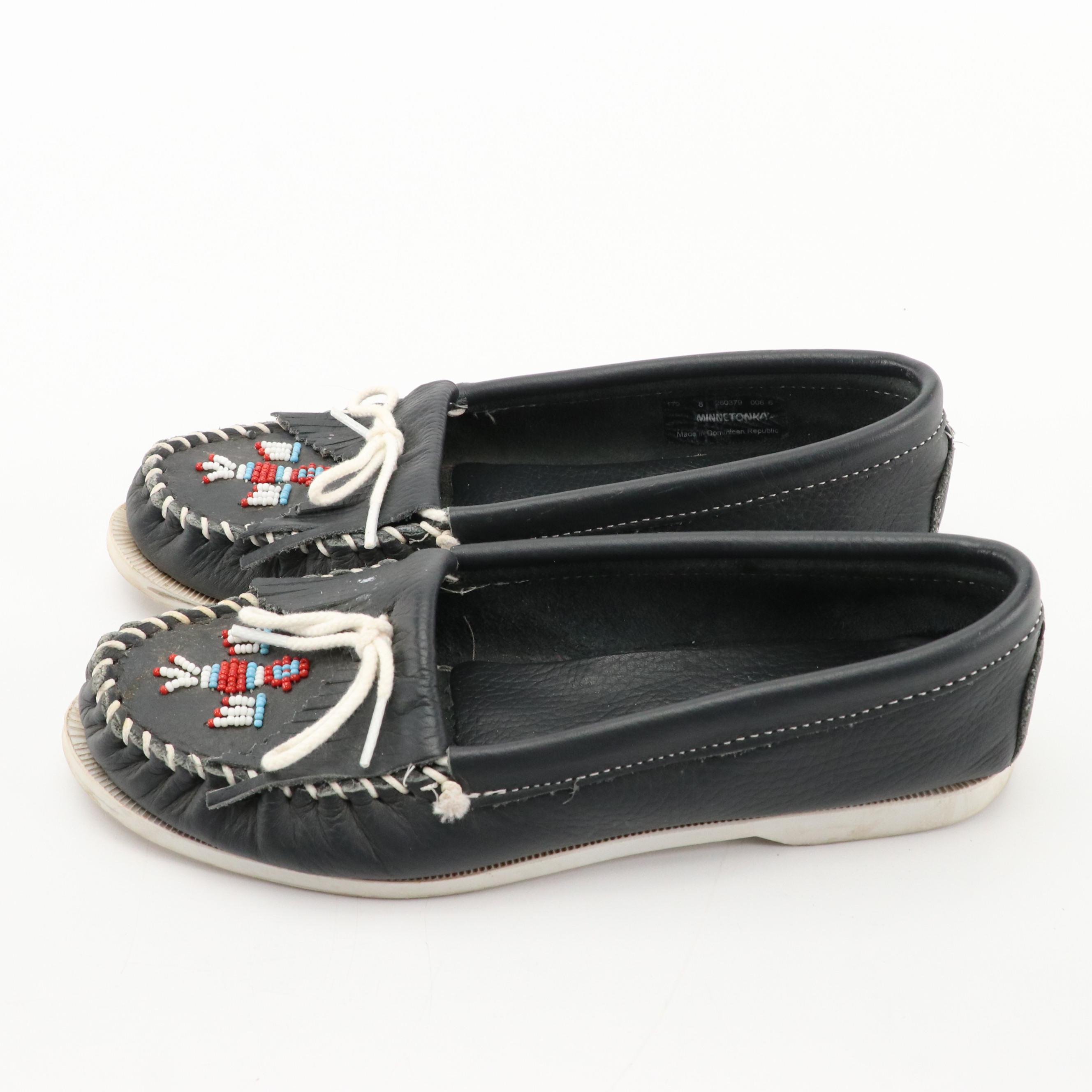 Tory Burch Hank Court Sneakers and Minnetonka Beaded Thunderbird Moccasins