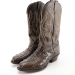 Larry Mahan Hornback Crocodile and Leather Cowboy Boots