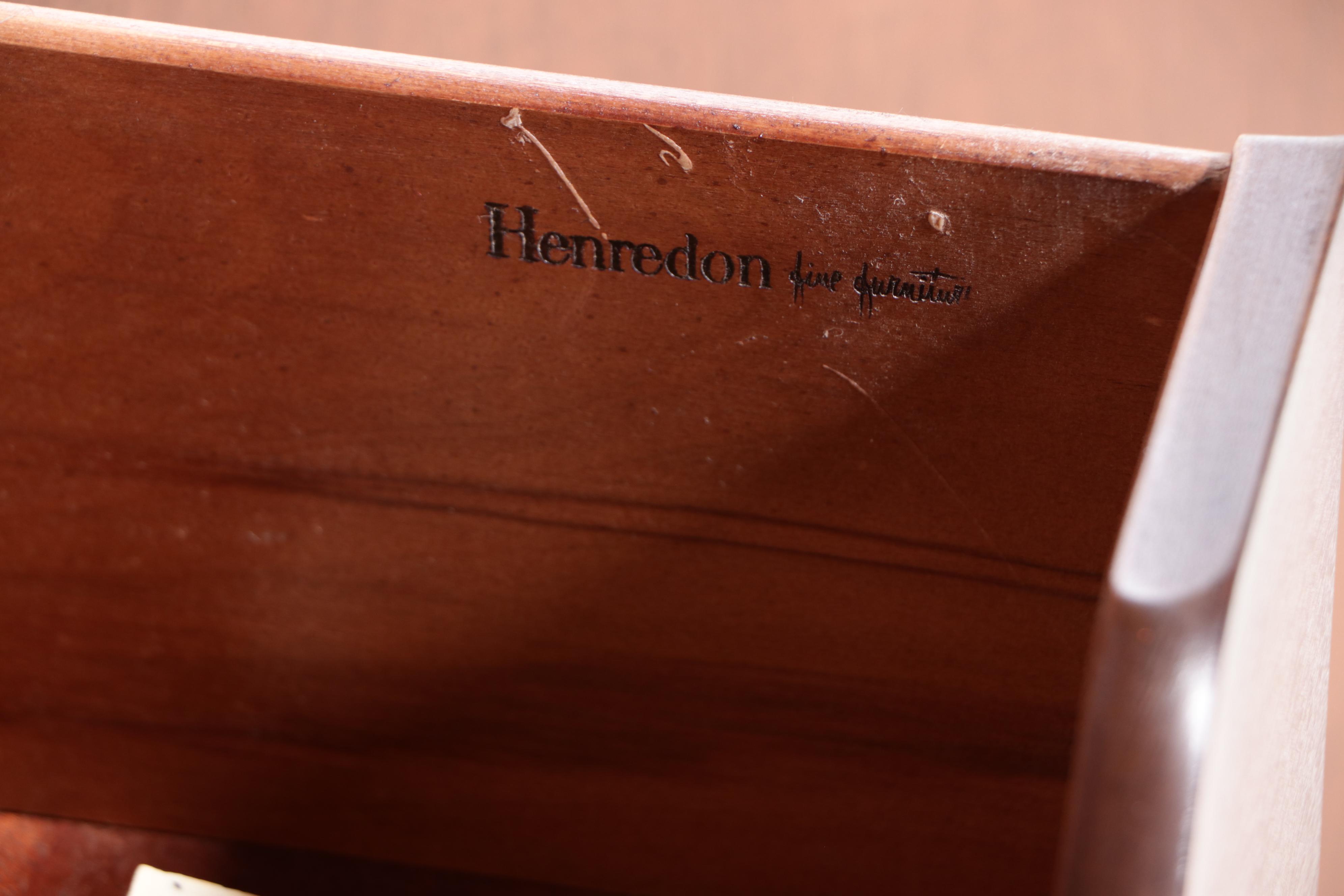 Henredon Korean Style Brass-Mounted Mahogany Bar Cabinet, Late 20th Century