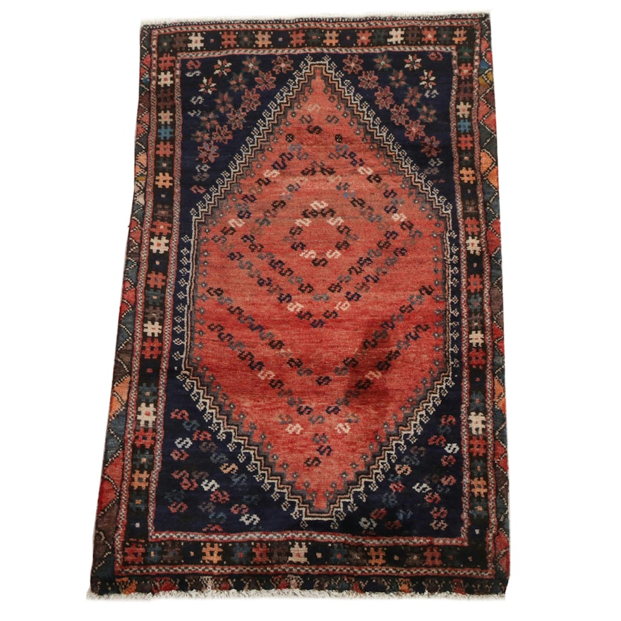 2'10 x 5' Hand-Knotted Persian Kurdish Accent Rug