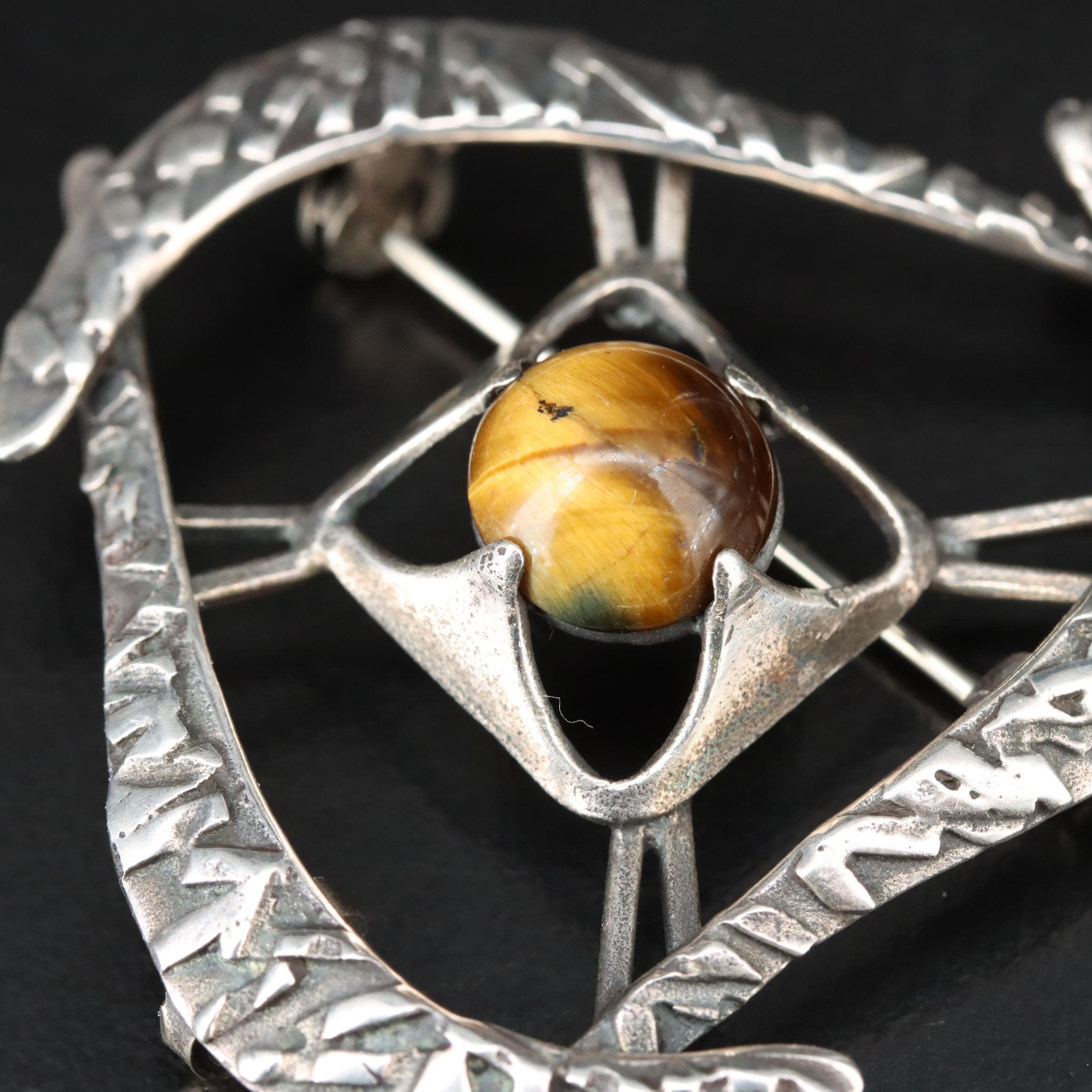 Sterling Jewelry Including Tiger's Eye and White Sapphire