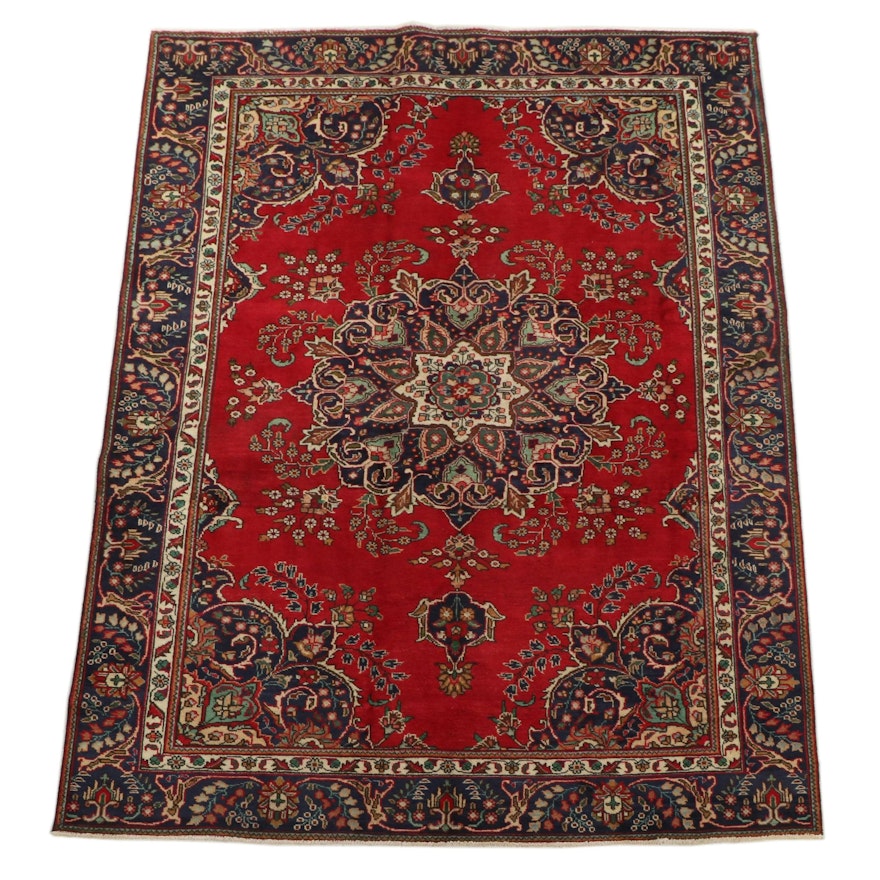7'1 x 10'9 Hand-Knotted Persian Tabriz Area Rug