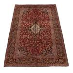 6'11 x 11'1 Hand-Knotted Persian Kashan Area Rug