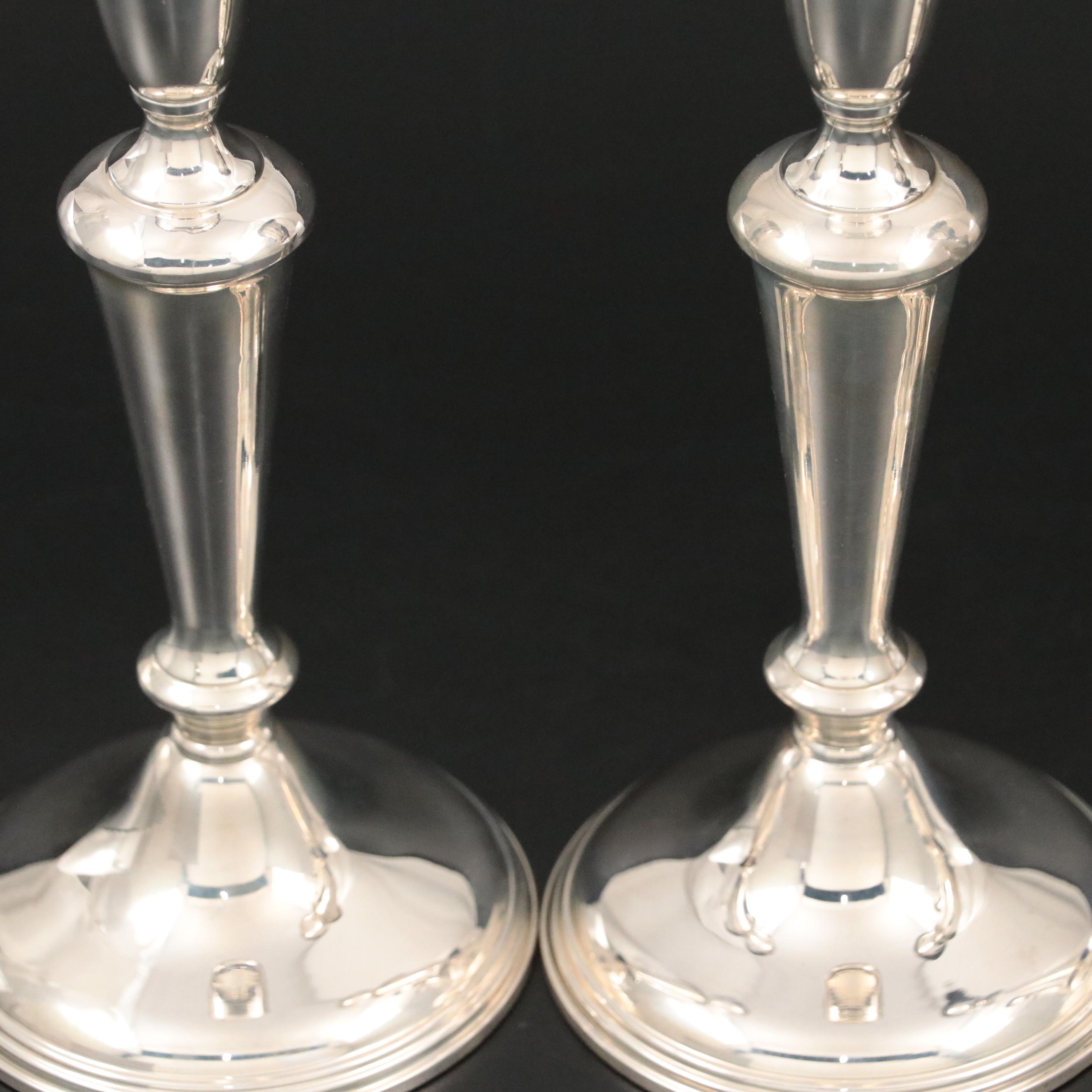 Pairs of Towle and Empire Weighted Sterling Silver Candlesticks