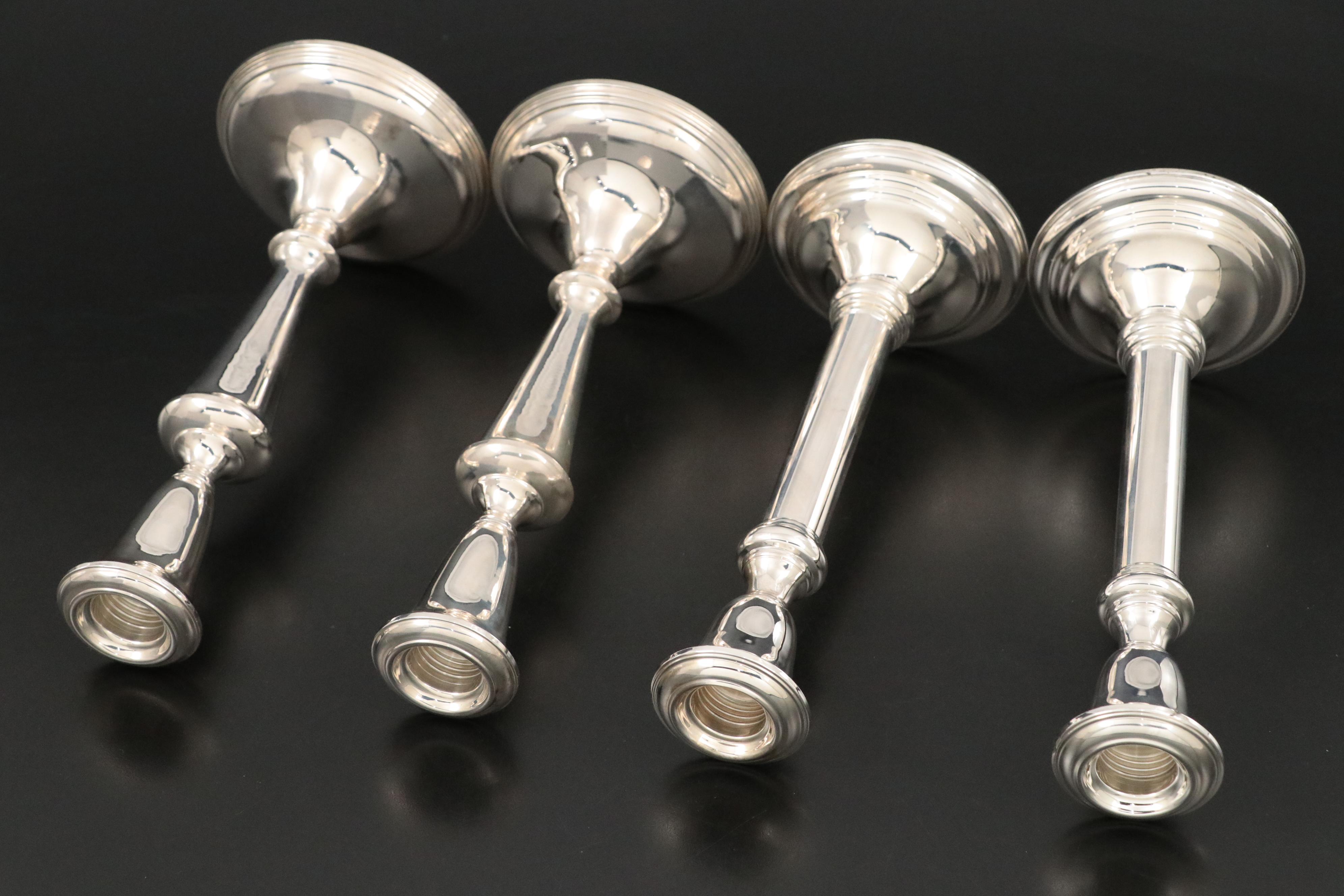 Pairs of Towle and Empire Weighted Sterling Silver Candlesticks