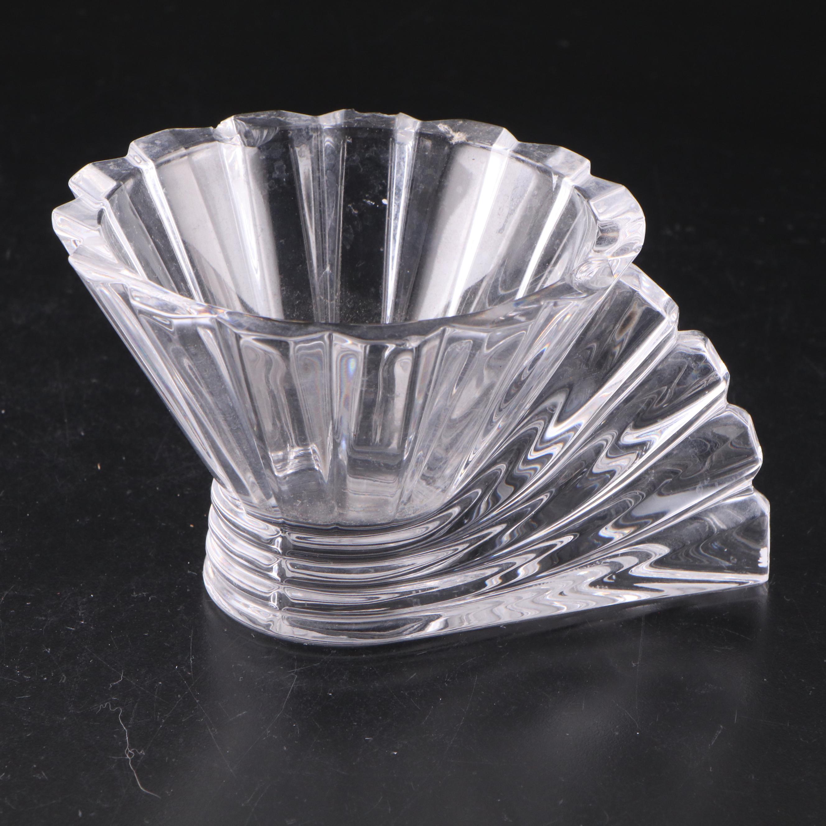 Orrefors "Corona" Crystal Bowl with Rosenthal Crystal Candle Holders