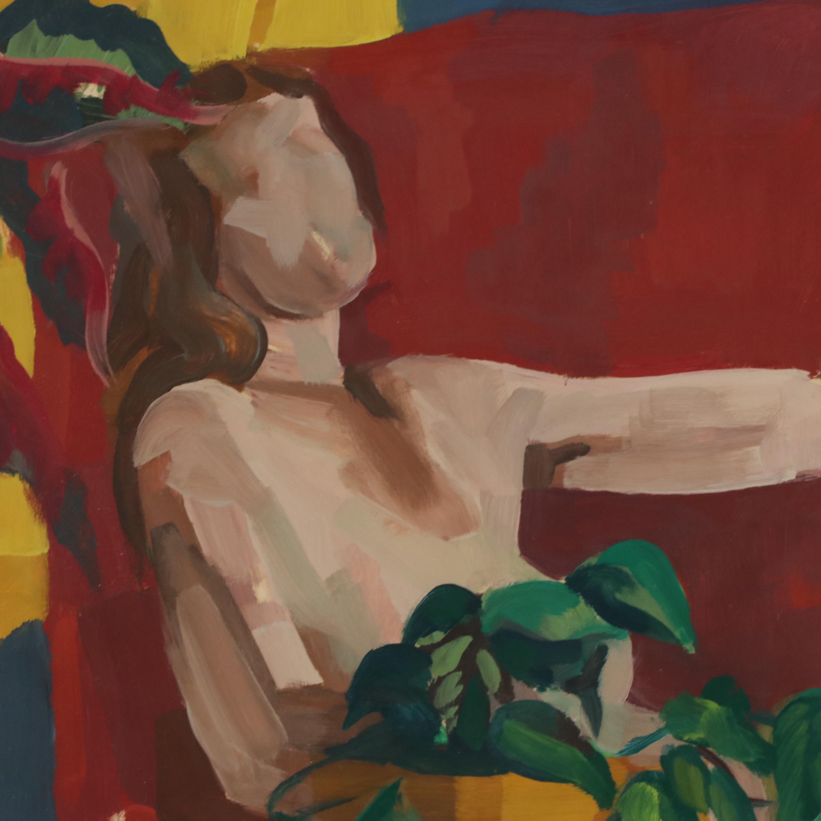 Walter Stomps Oil Figure Painting of Reclining Nude