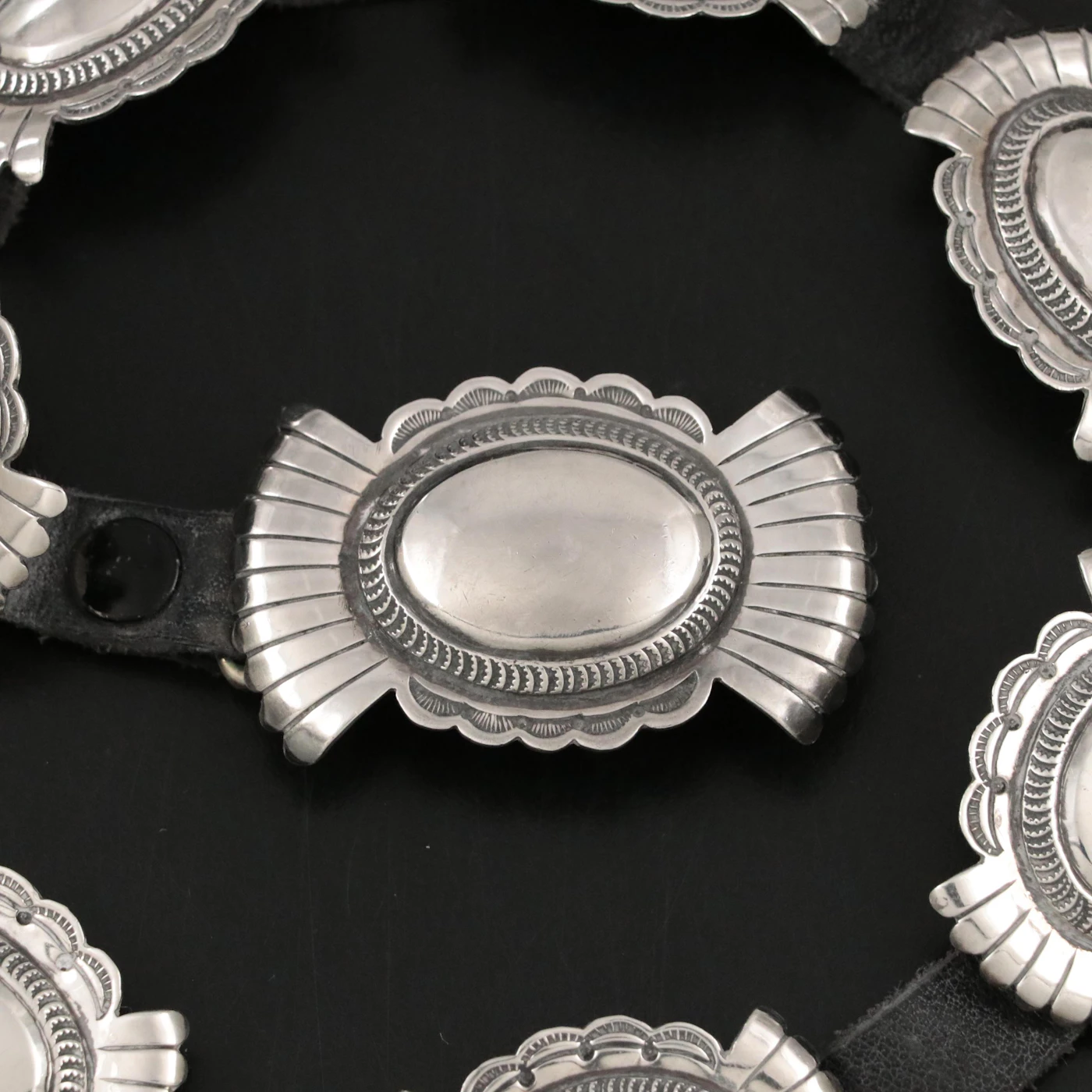 Southwestern Harrison Multine Leather and Sterling Silver Belt | EBTH