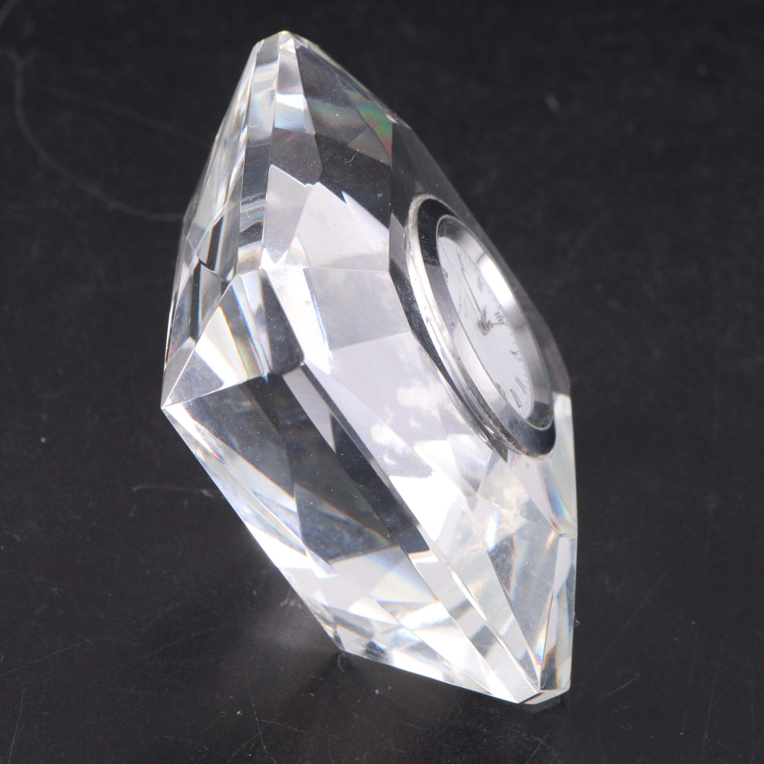 Concept and Tahari Home Faceted Crystal Desk Clocks