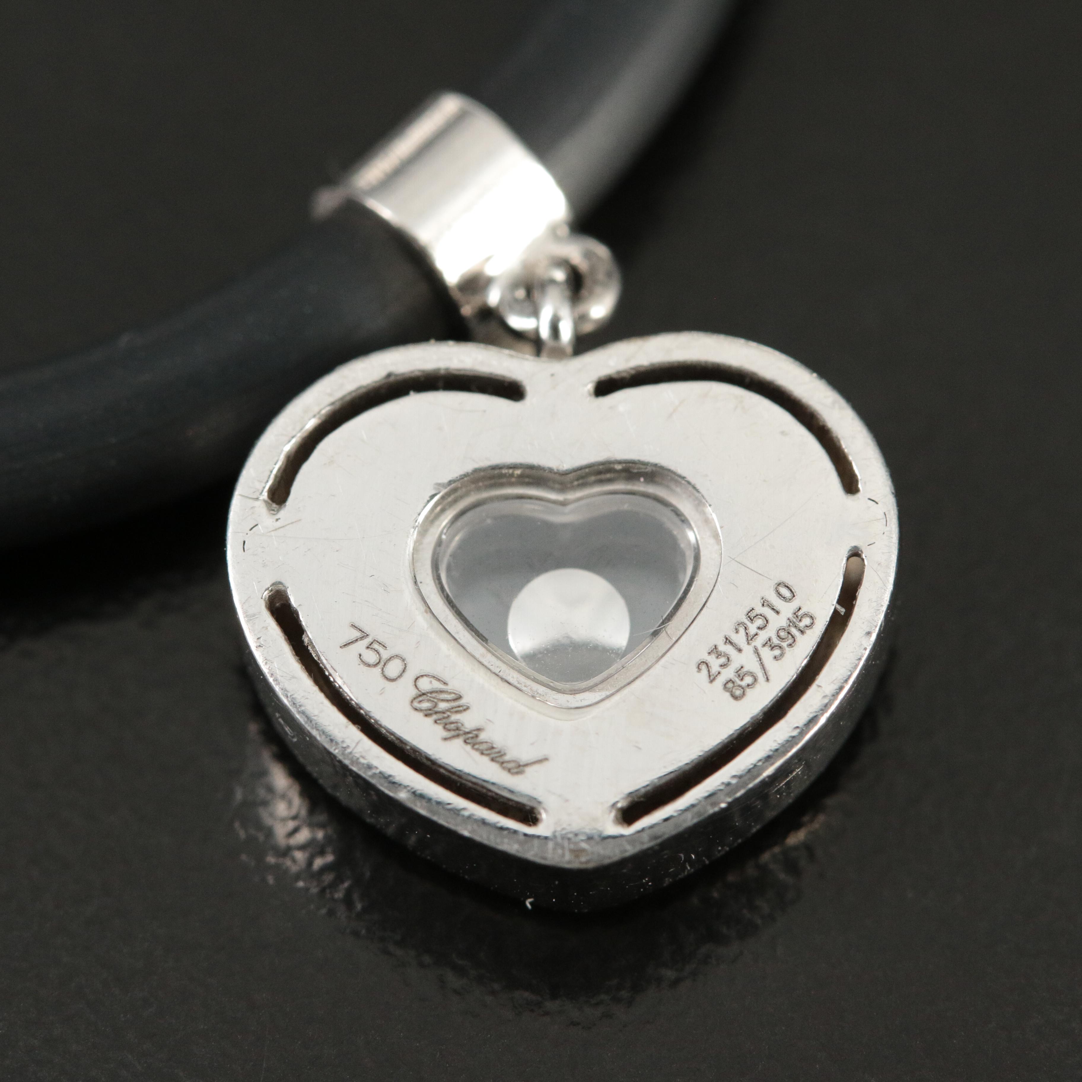 Chopard "Happy Diamonds" 18K Floating Diamond Heart Charm Bracelet