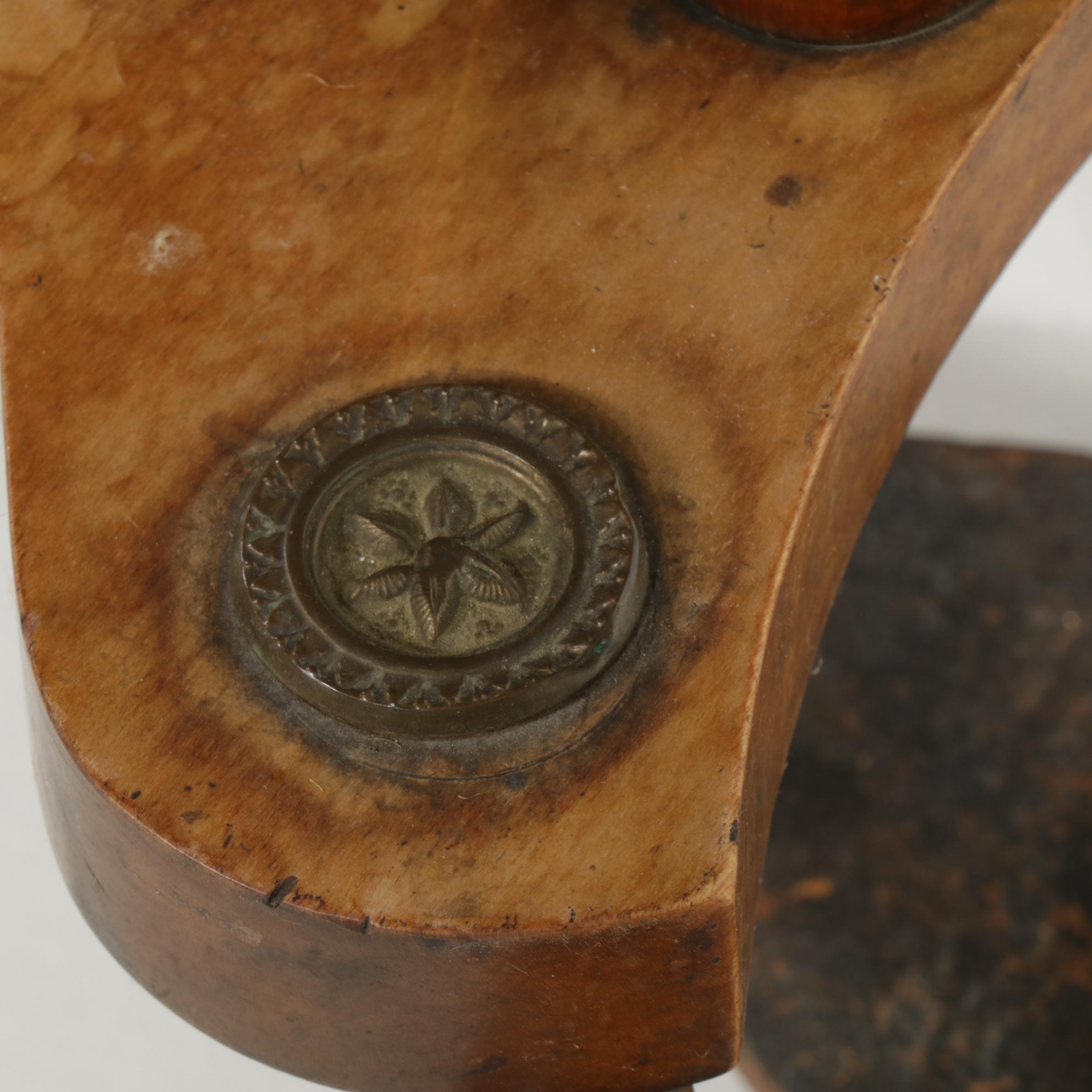 Continental Turned Wood and Metal Upright Parlor Spinning Wheel, 19th Century