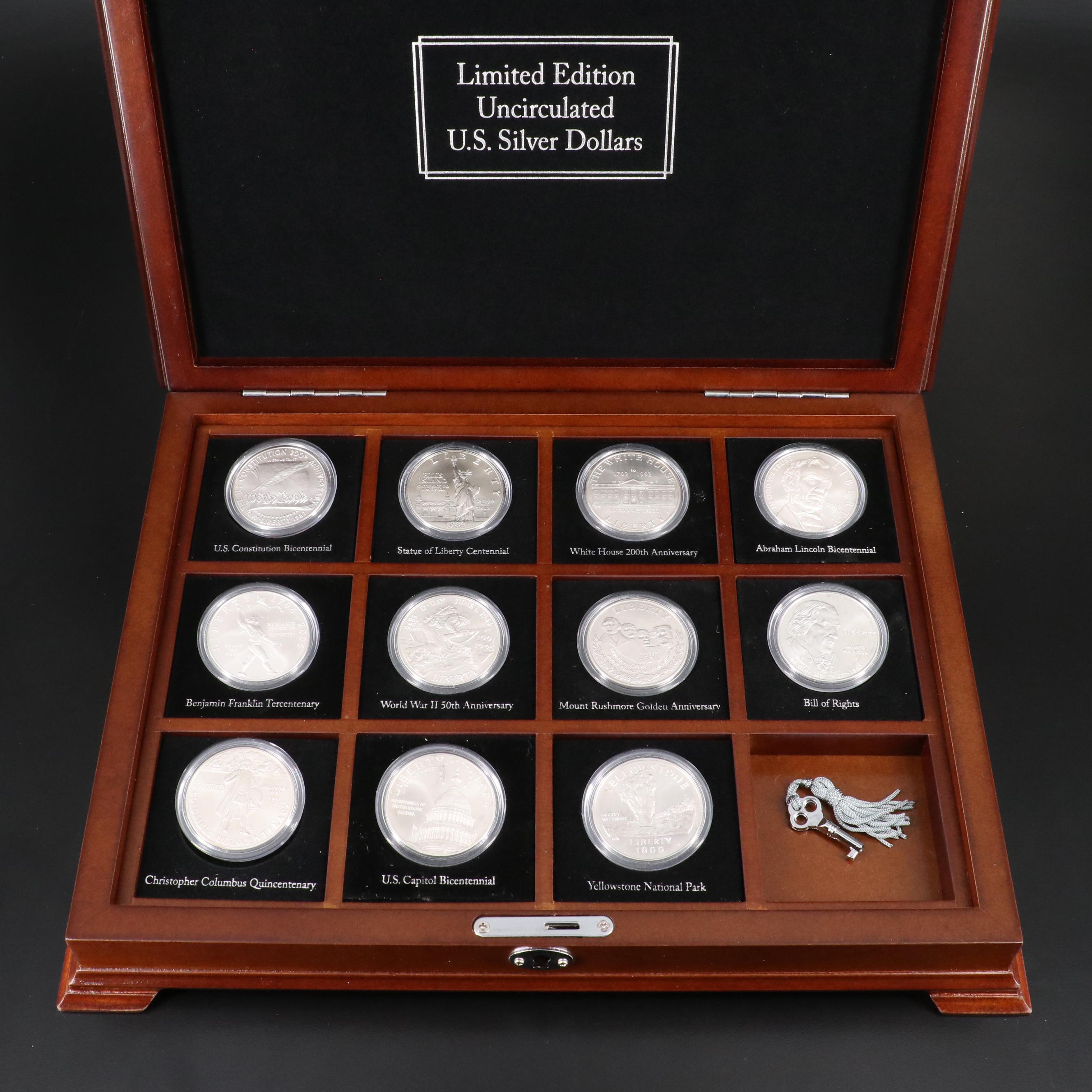 Collection of Eleven Uncirculated United States Commemorative Silver Dollars