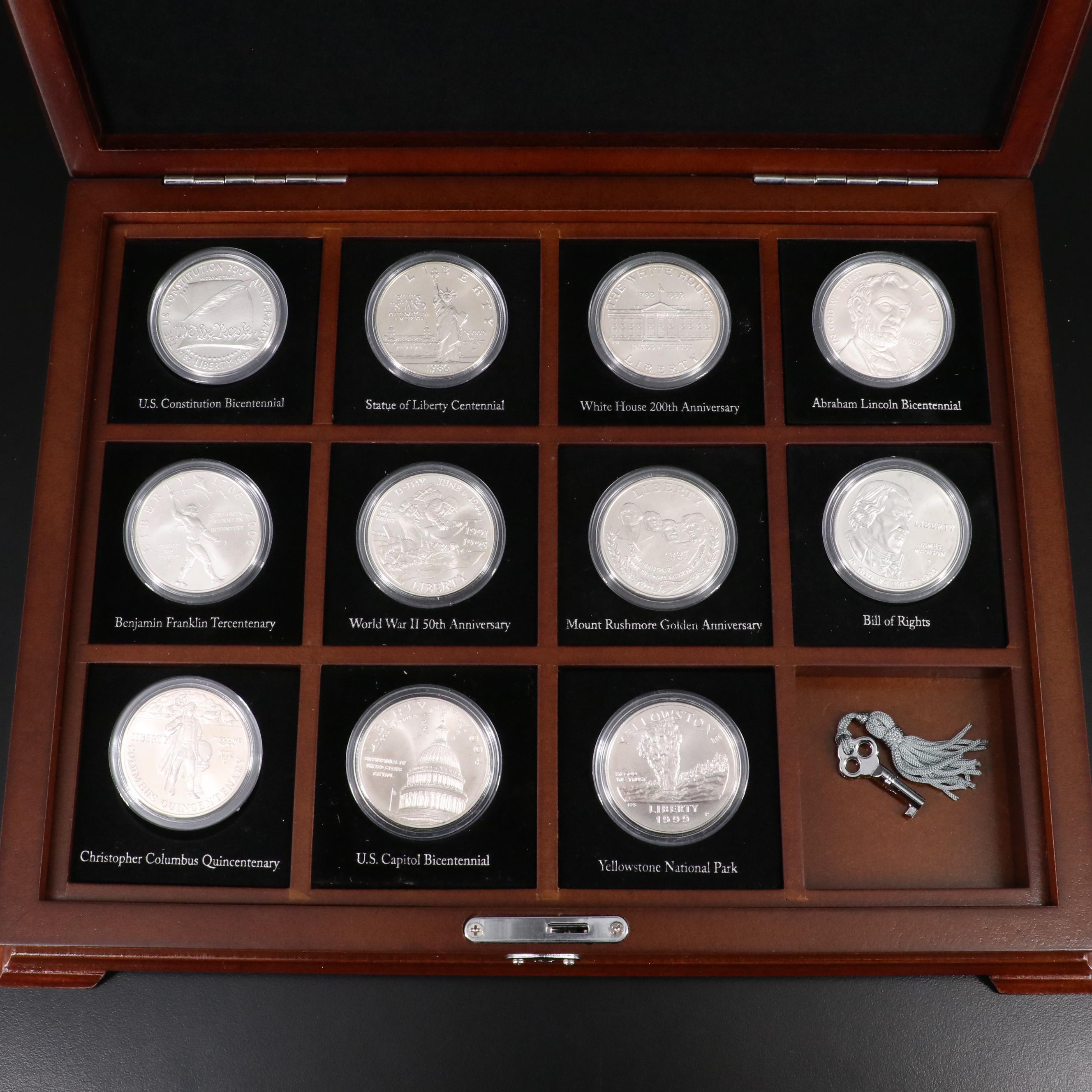 Collection of Eleven Uncirculated United States Commemorative Silver Dollars