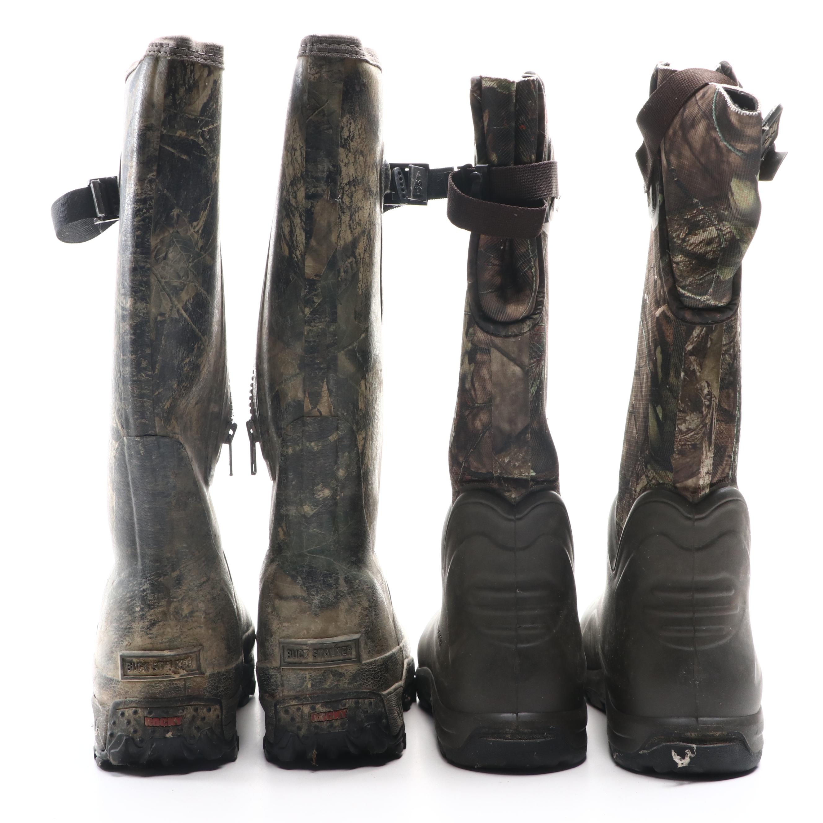 Men's Rocky and Lacrosse Camo Neoprene/Rubber Waterproof Pull-On Hunting Boots