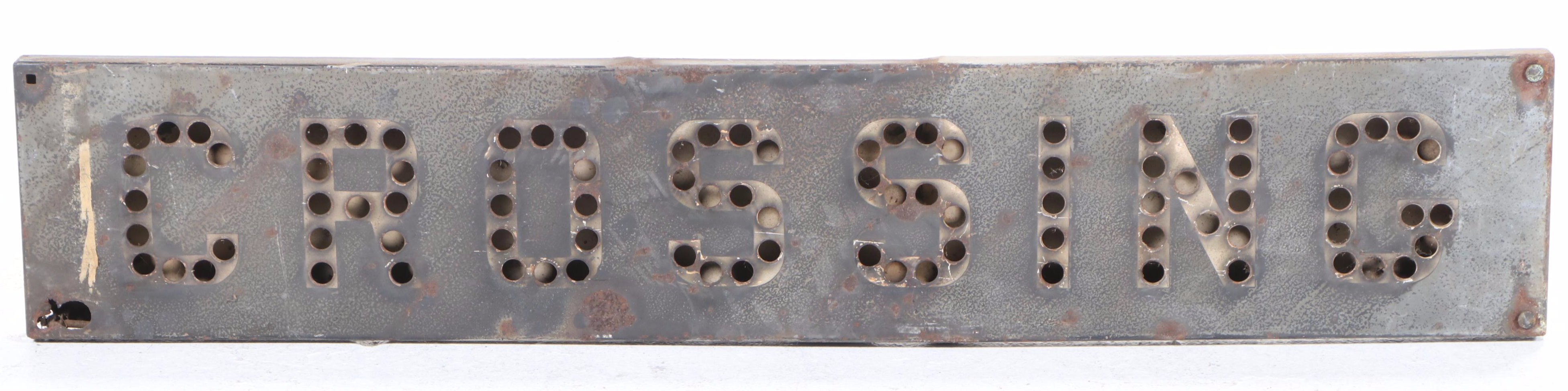 Partial Perforated Metal Railroad Crossing Sign, 20th Century
