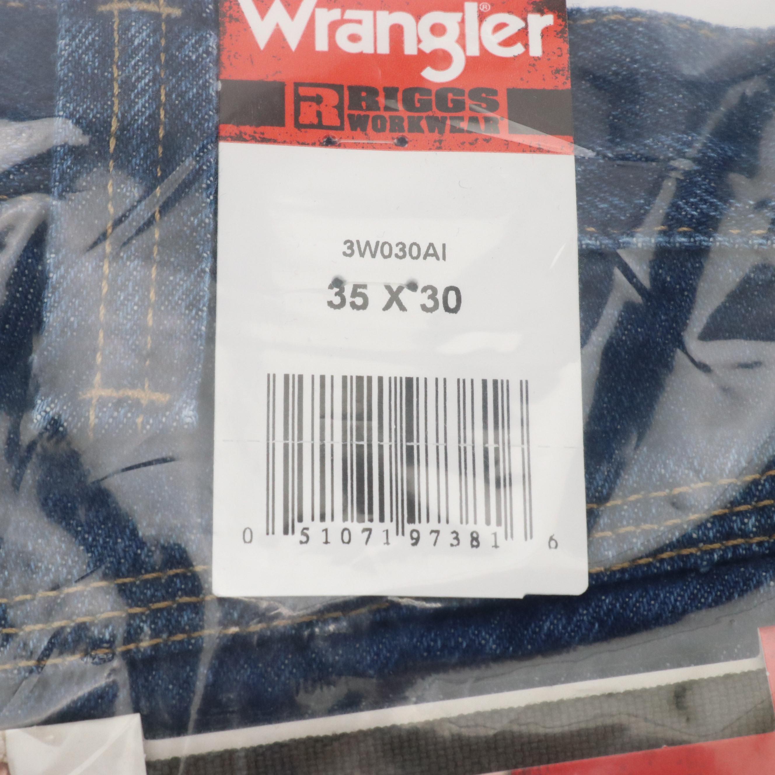 Men's Wrangler Riggs Workwear Dark Wash Denim Utility Jeans