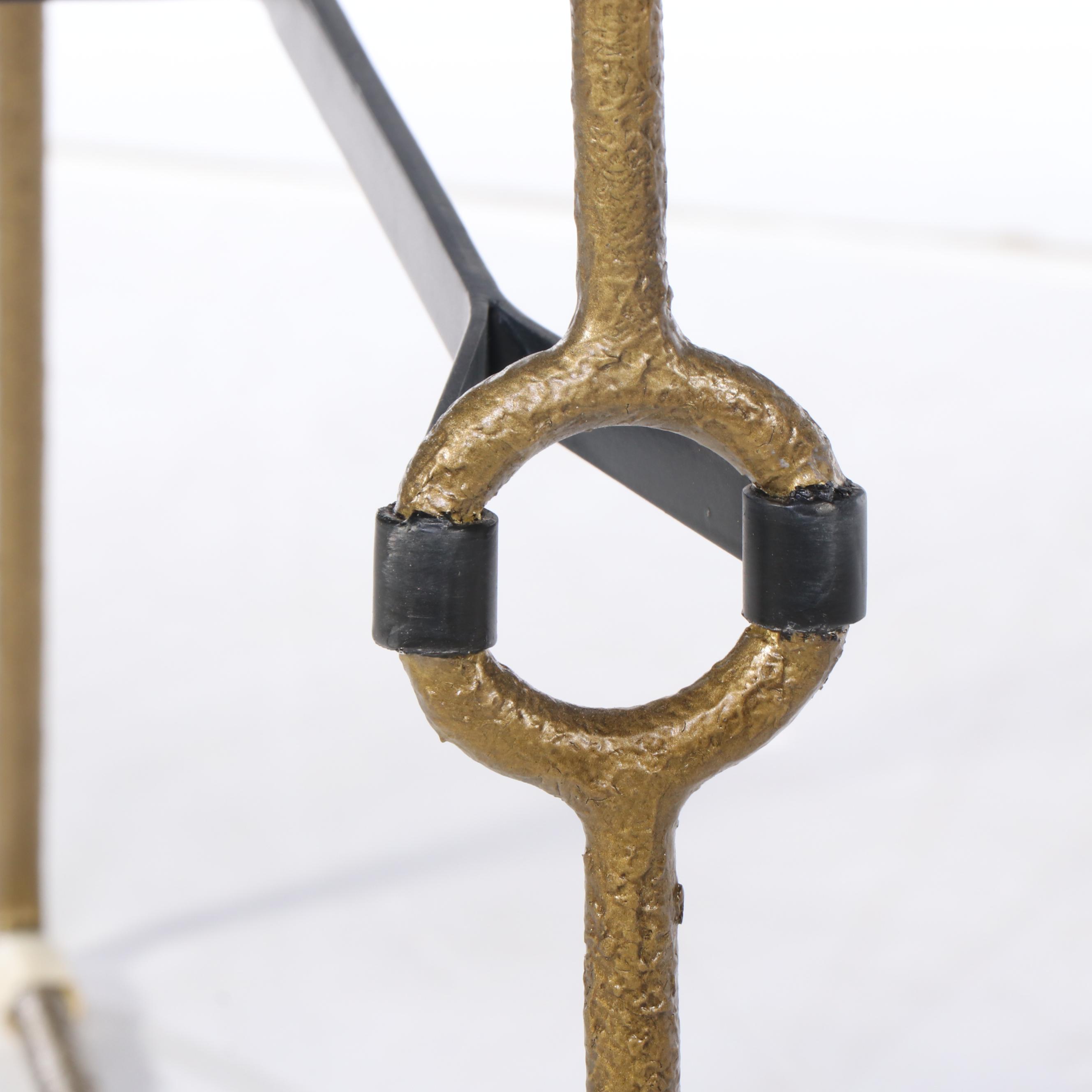 Gabby Iron and Black Marble Top "Stefan"  Side Table