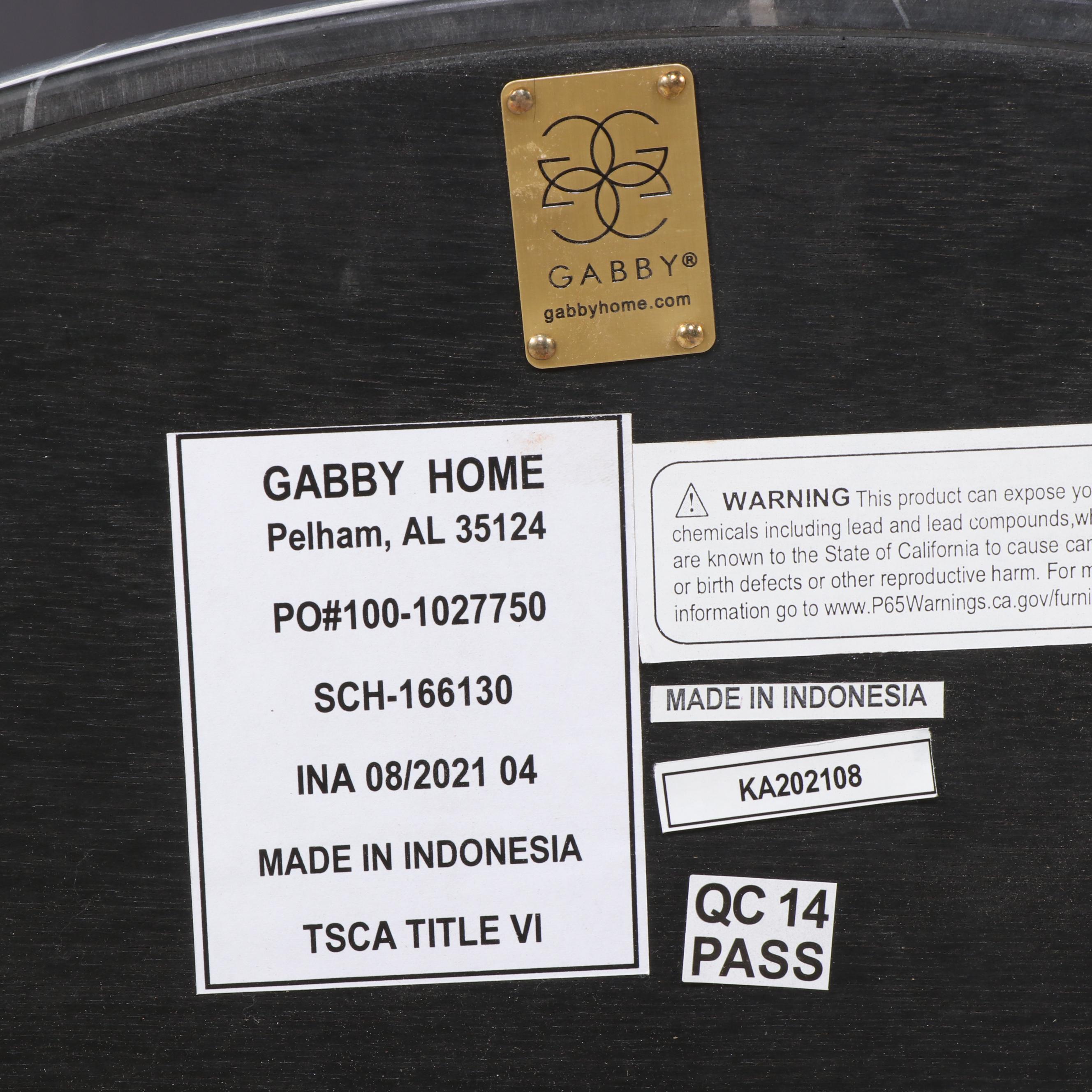 Gabby Iron and Black Marble Top "Stefan"  Side Table