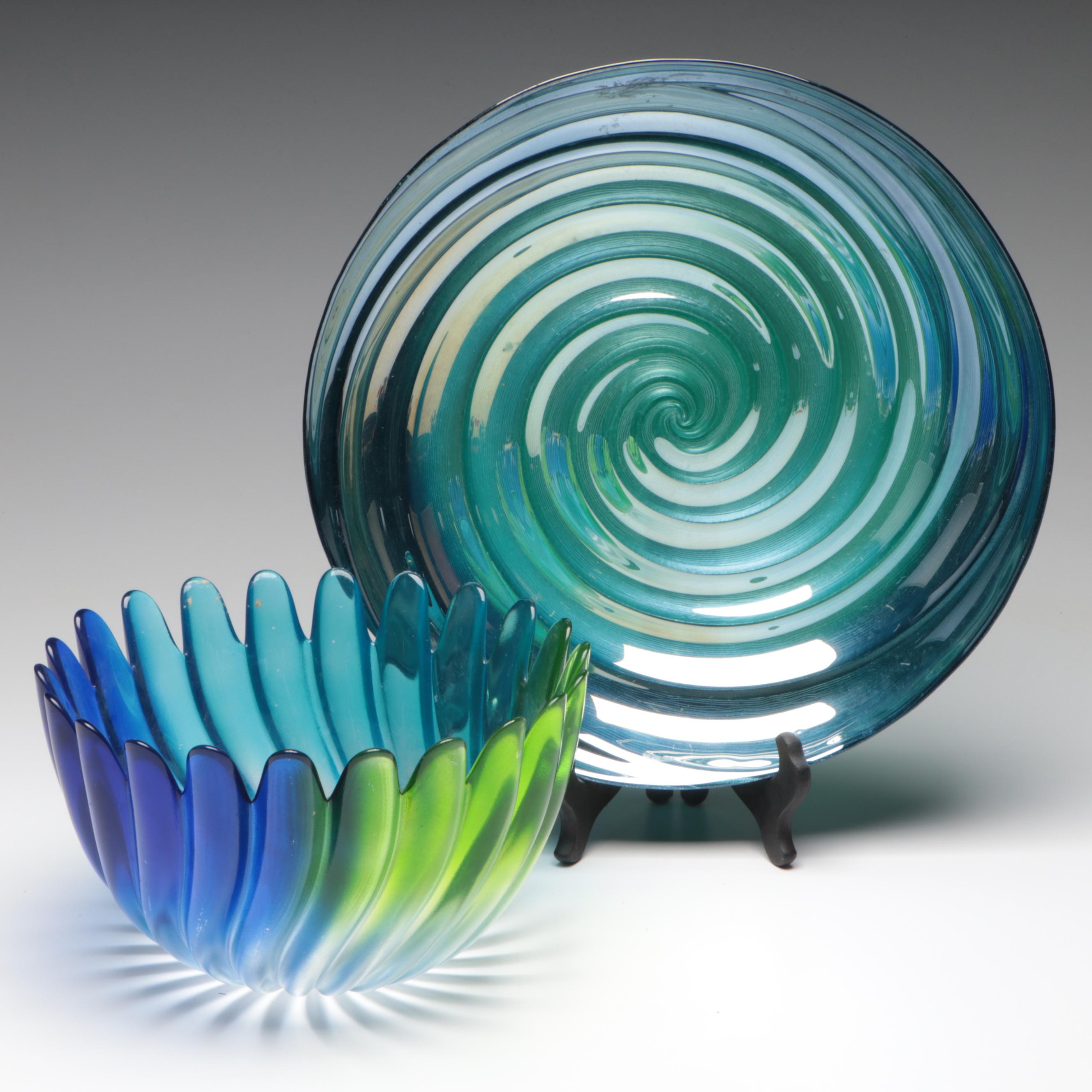 Studio Nova "Solaris" Bowl and Other Art Glass Charger EBTH