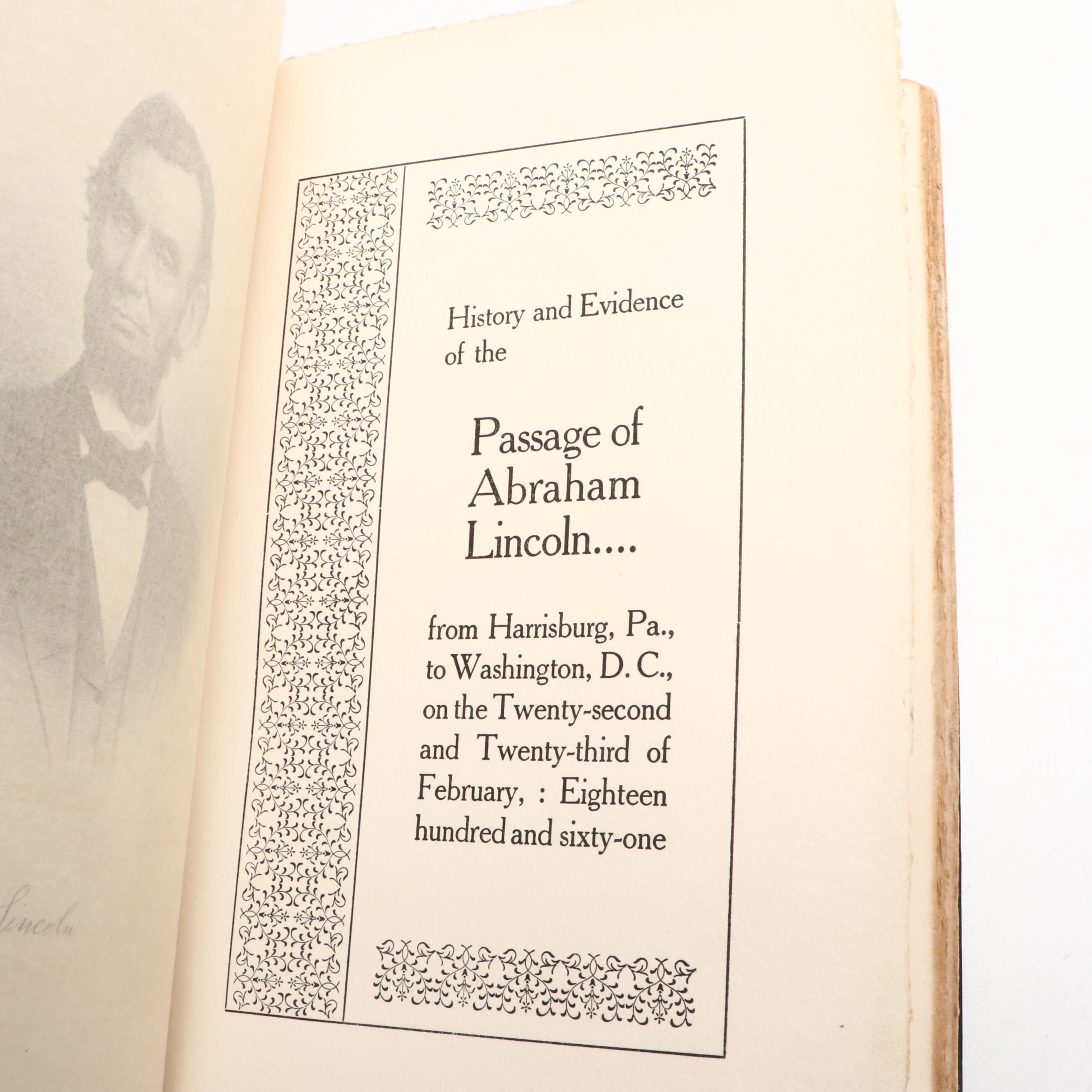 "History and Evidence of the Passage of Abraham Lincoln" by Allan Pinkerton