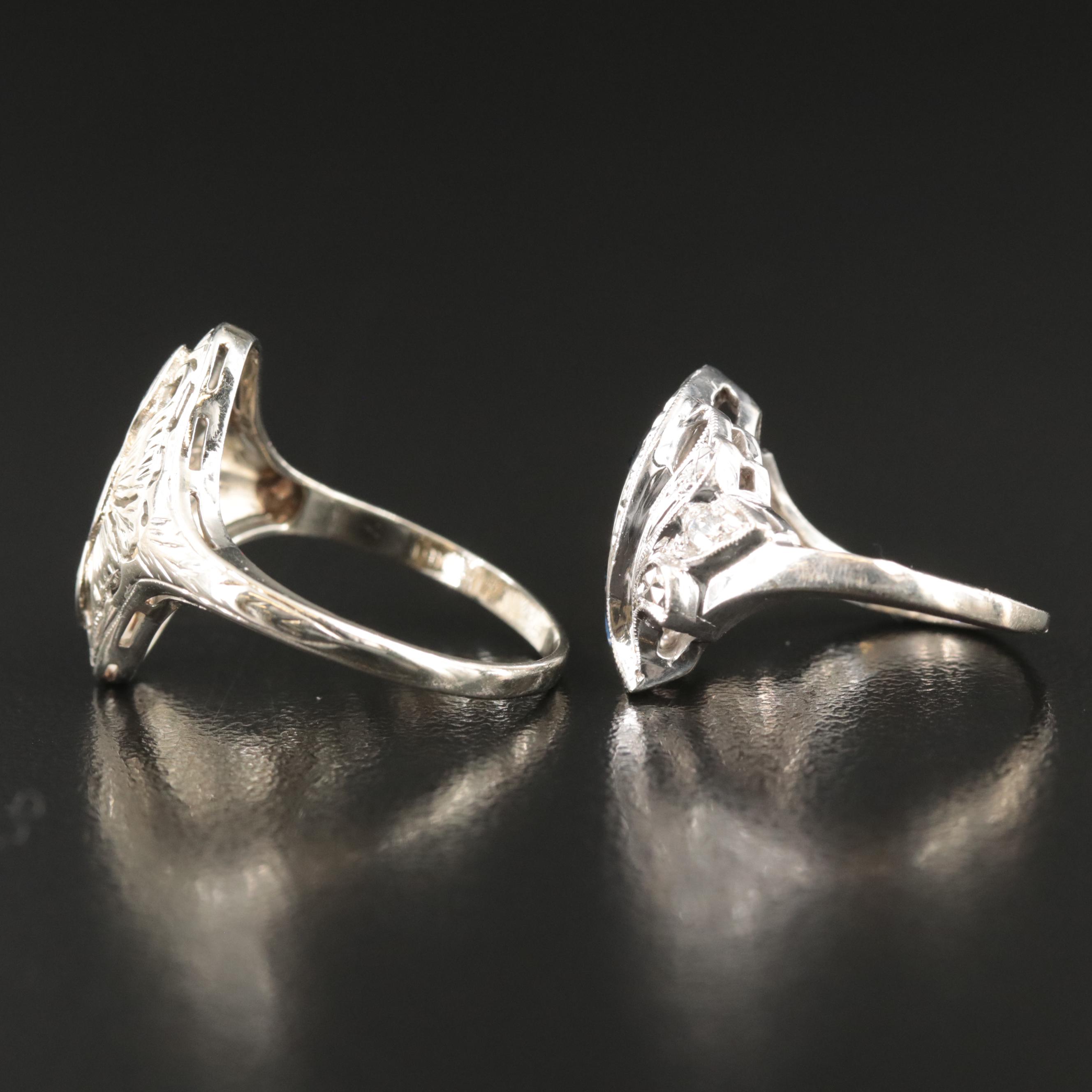 14K and 18K Garnet Glass Doublet, Sapphire and Diamond Rings