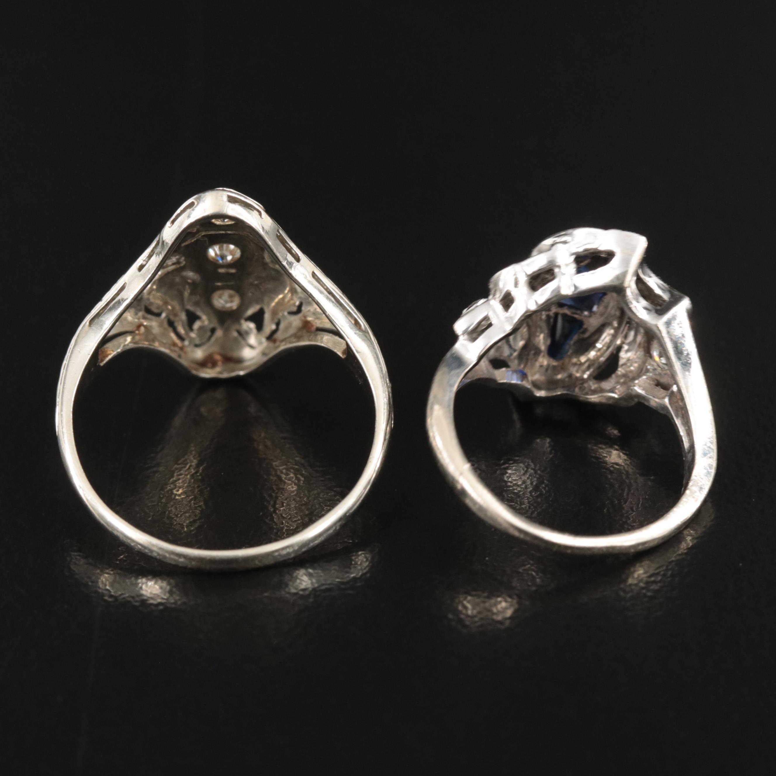 14K and 18K Garnet Glass Doublet, Sapphire and Diamond Rings