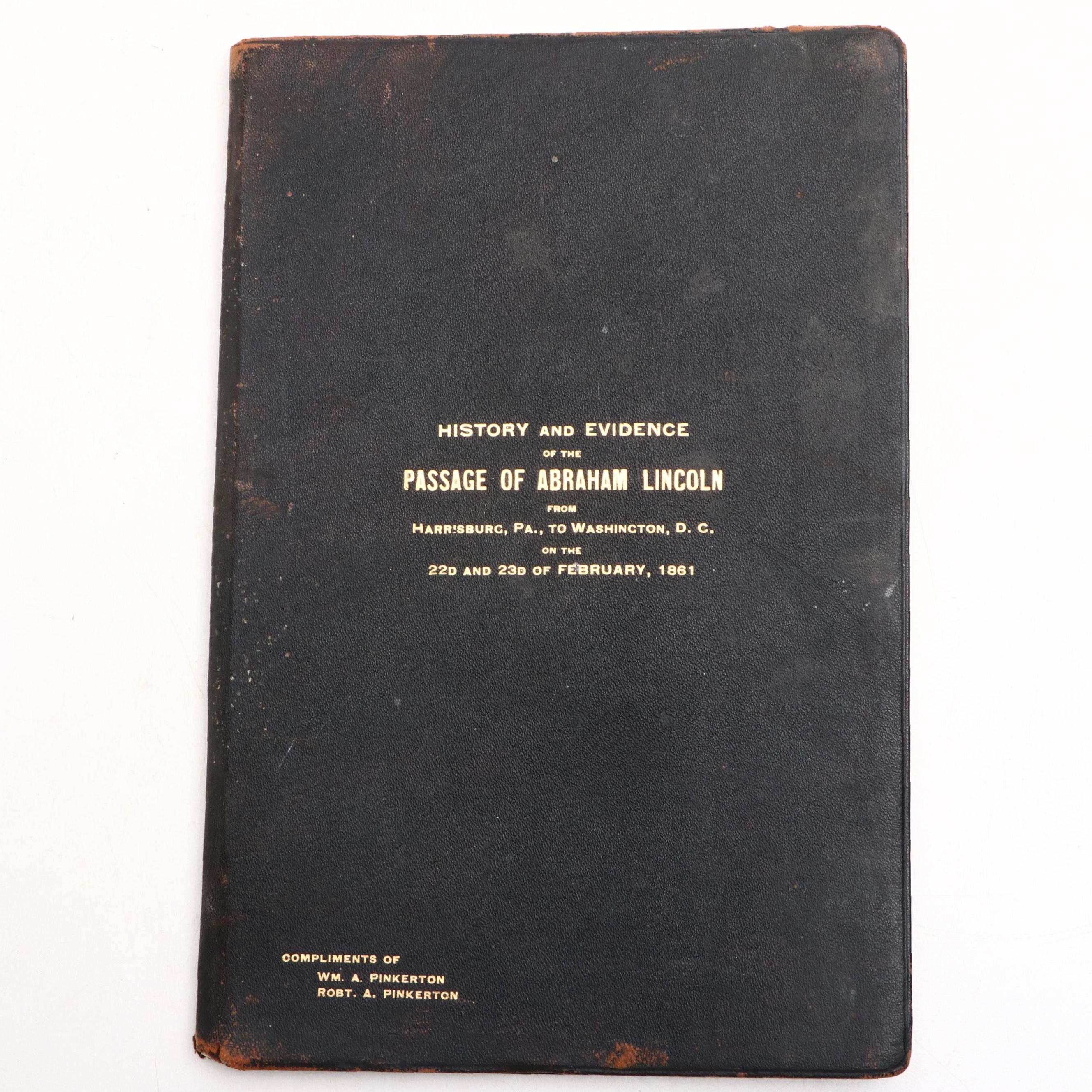 "History and Evidence of the Passage of Abraham Lincoln" by Allan Pinkerton