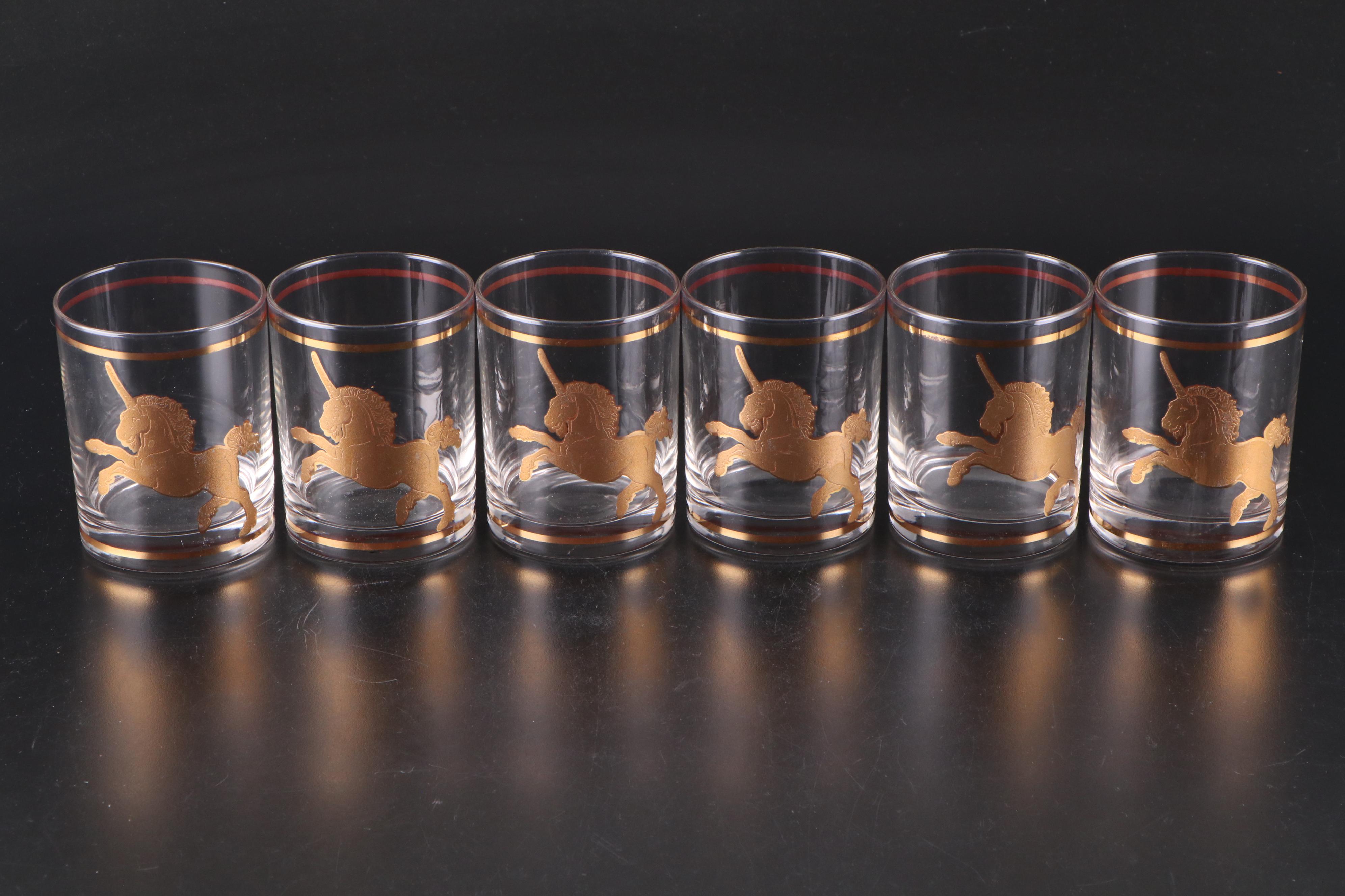 Trifles Gilt Unicorn Double Old Fashioned Glasses