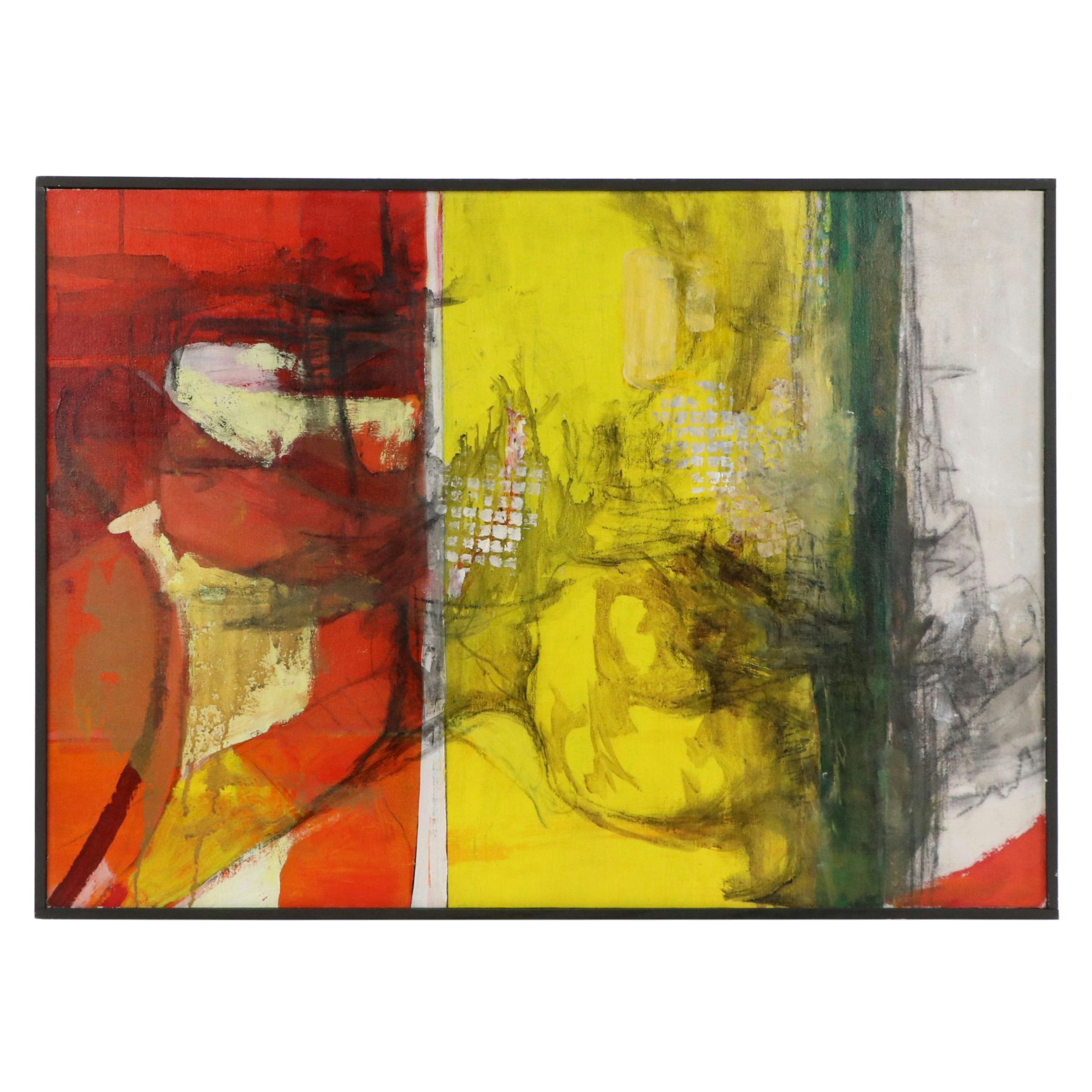 Marcy Brower Acrylic Painting "Green Line," 2005