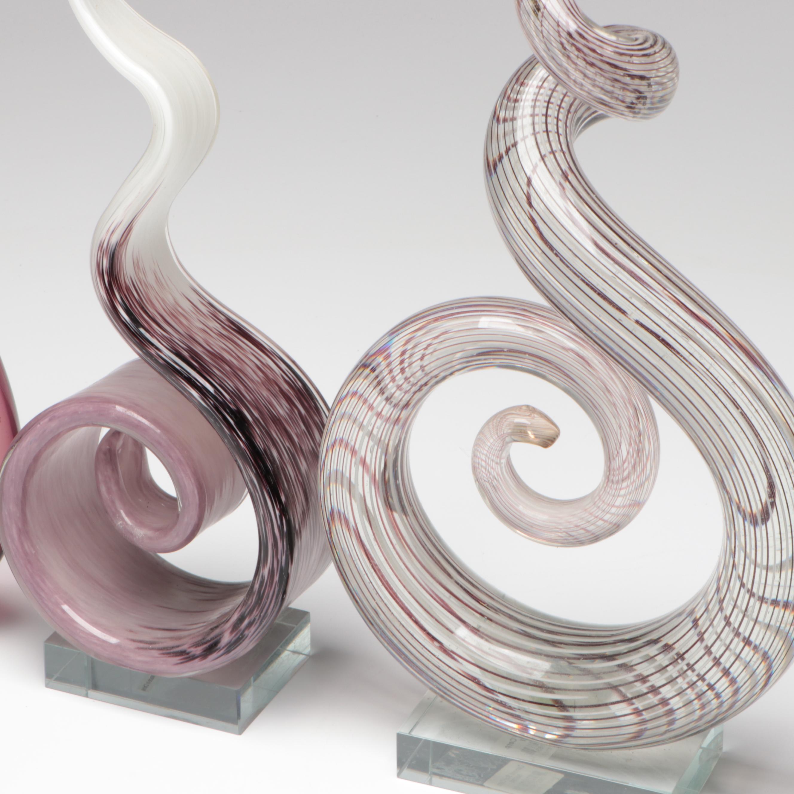 Blown Glass Spiral Sculptures