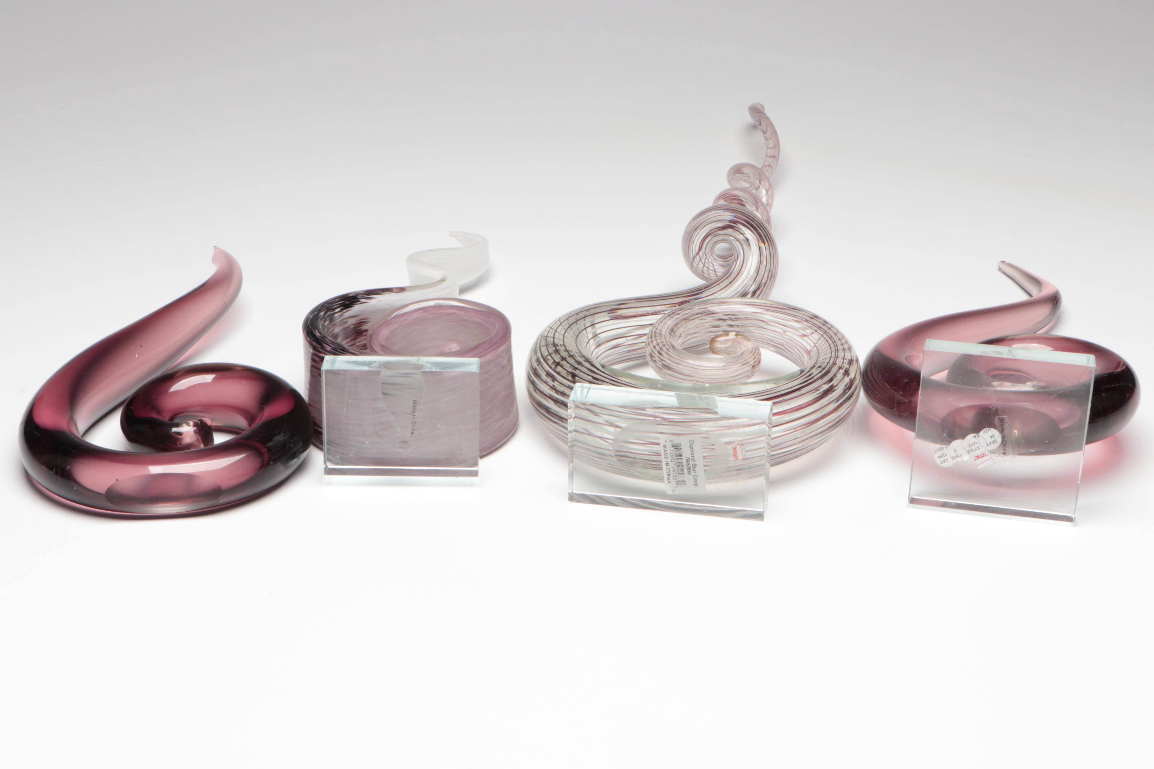 Blown Glass Spiral Sculptures