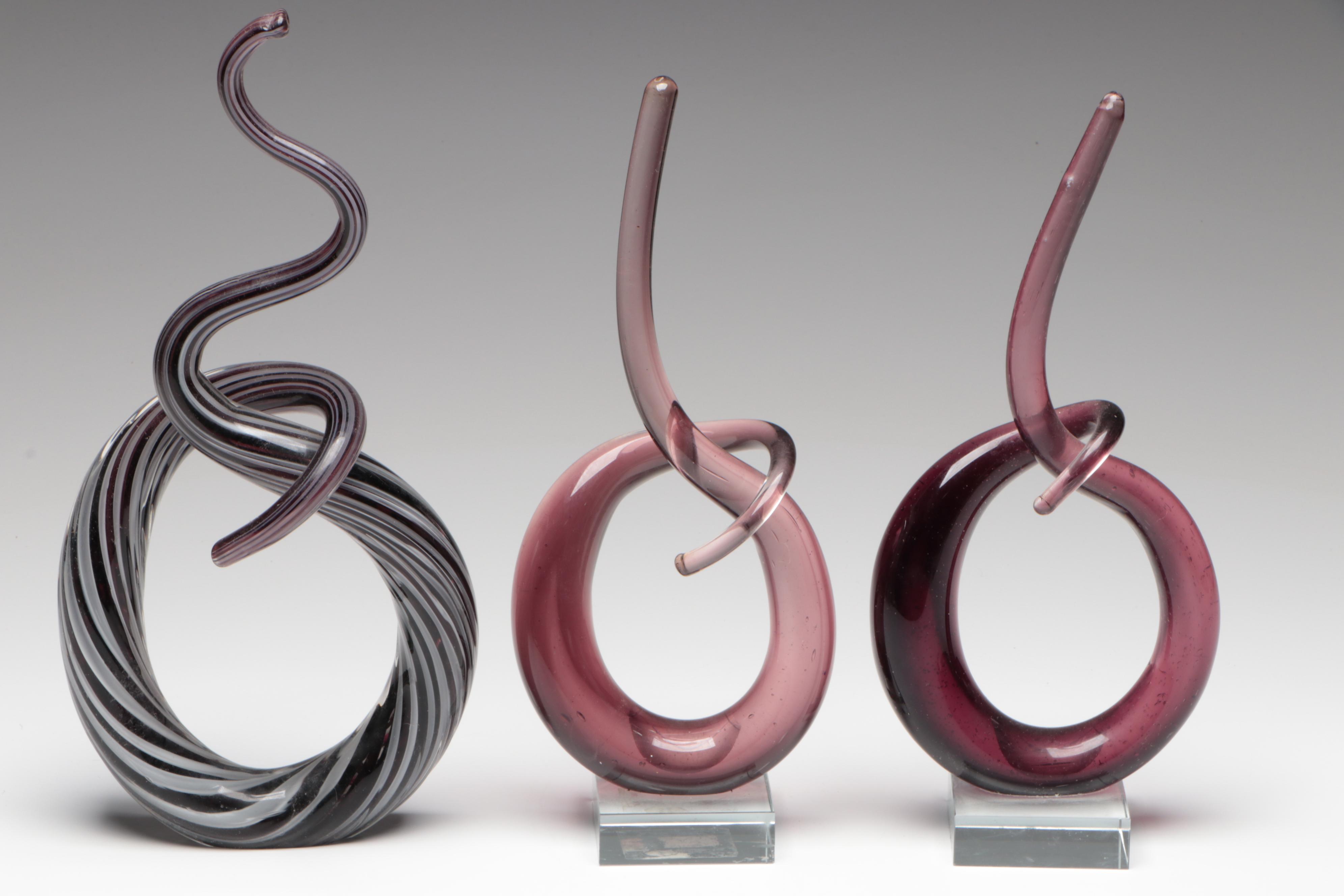 Blown Glass Spiral Sculptures