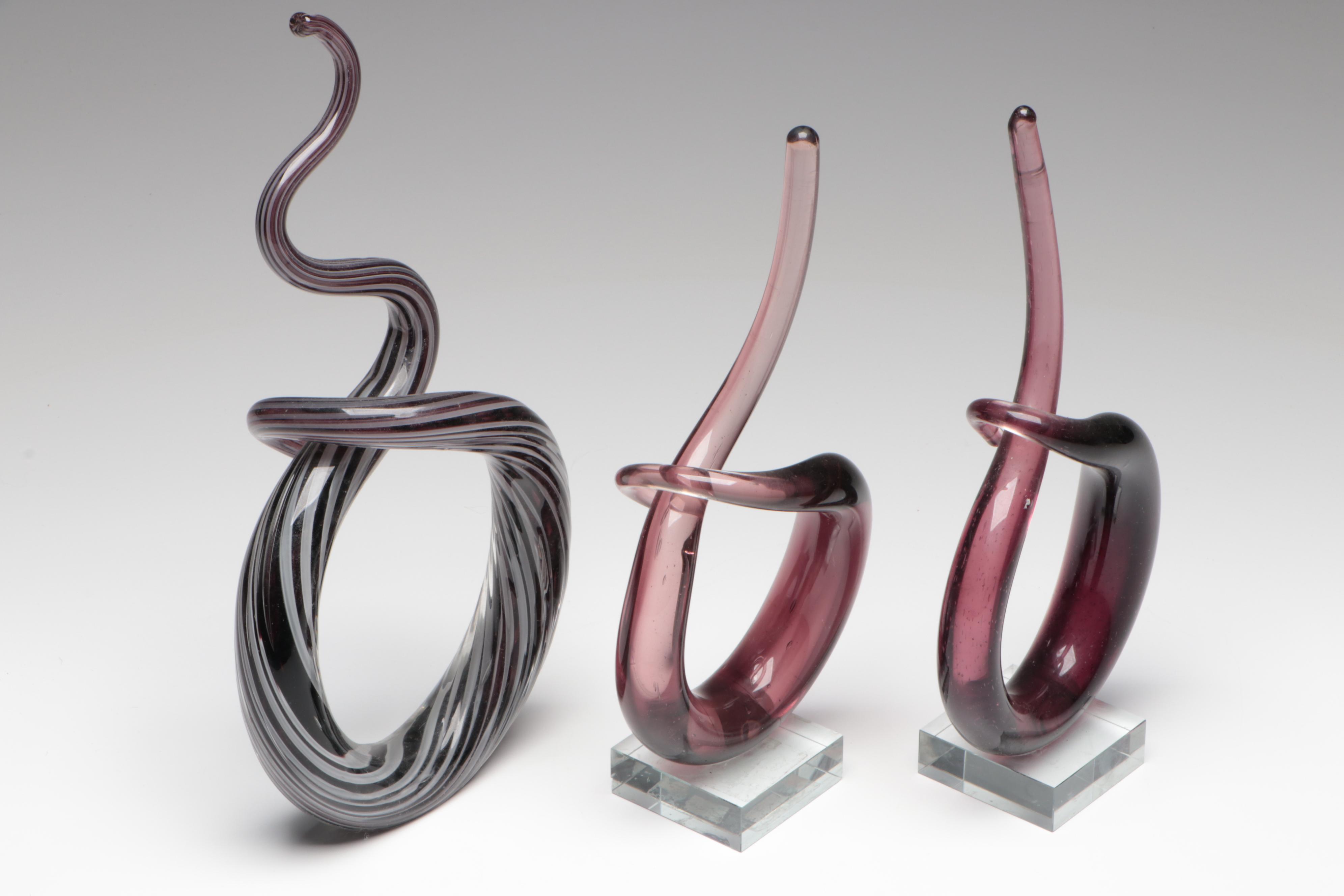 Blown Glass Spiral Sculptures